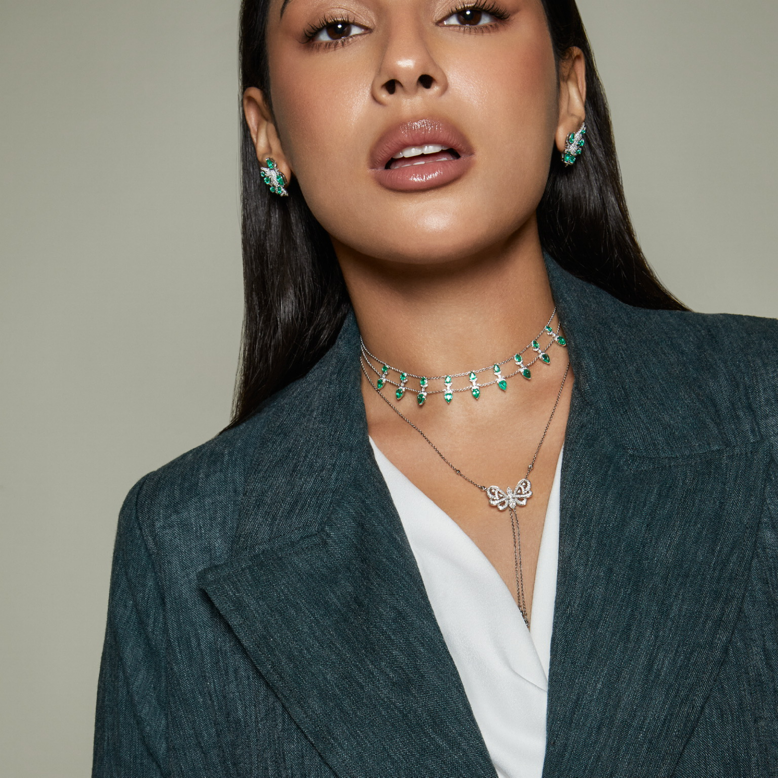 Emerald Enchanted Butterfly Earring