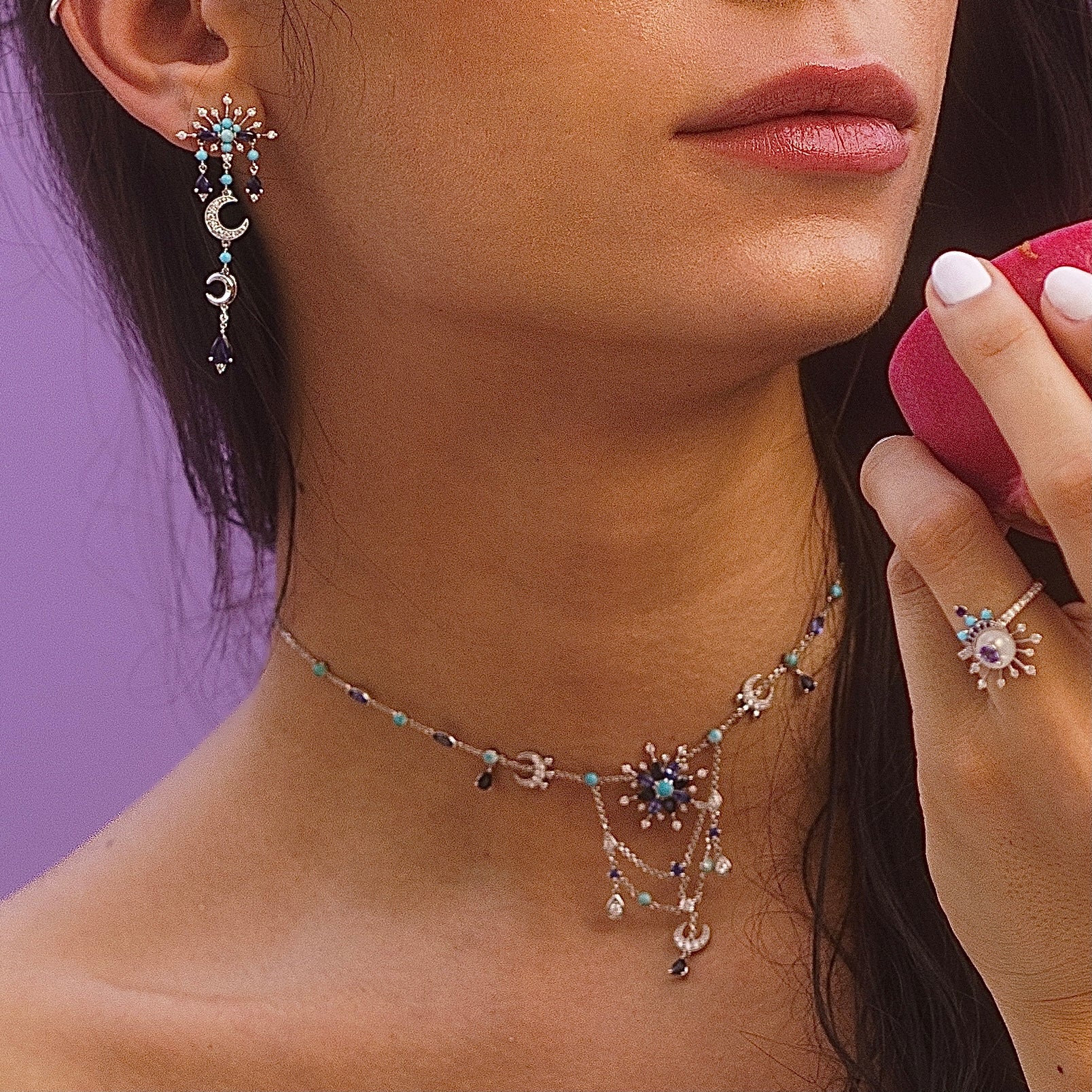 Blue Star Burst Choker