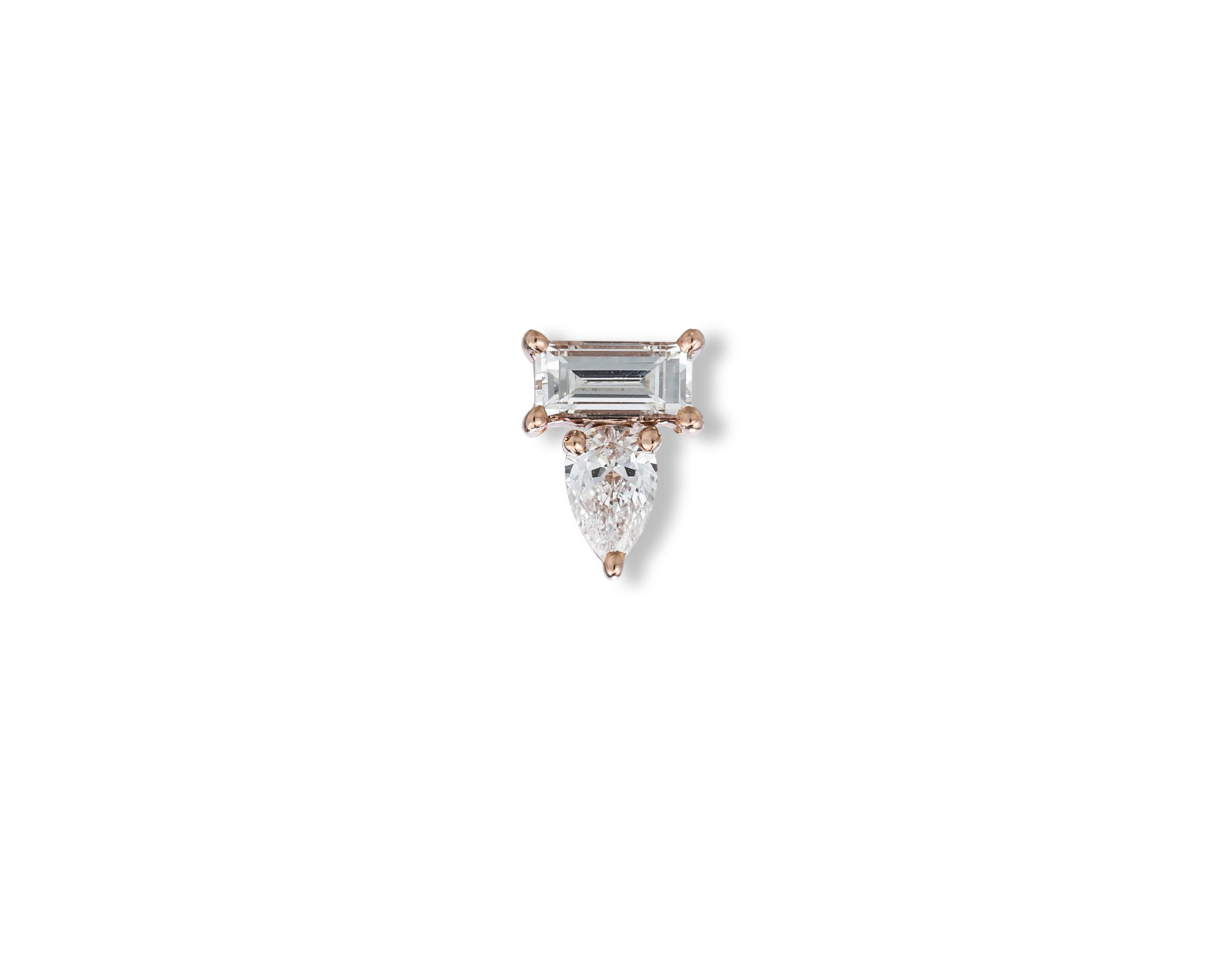 Baguette Pear Single Stud