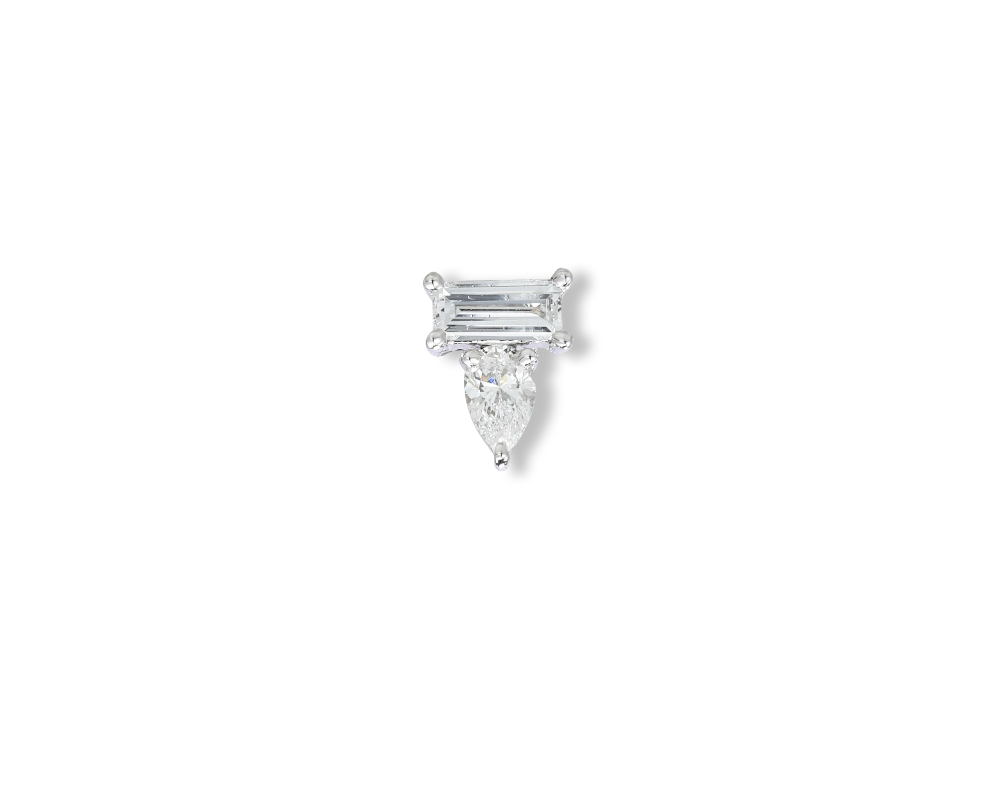 Baguette Pear Single Stud