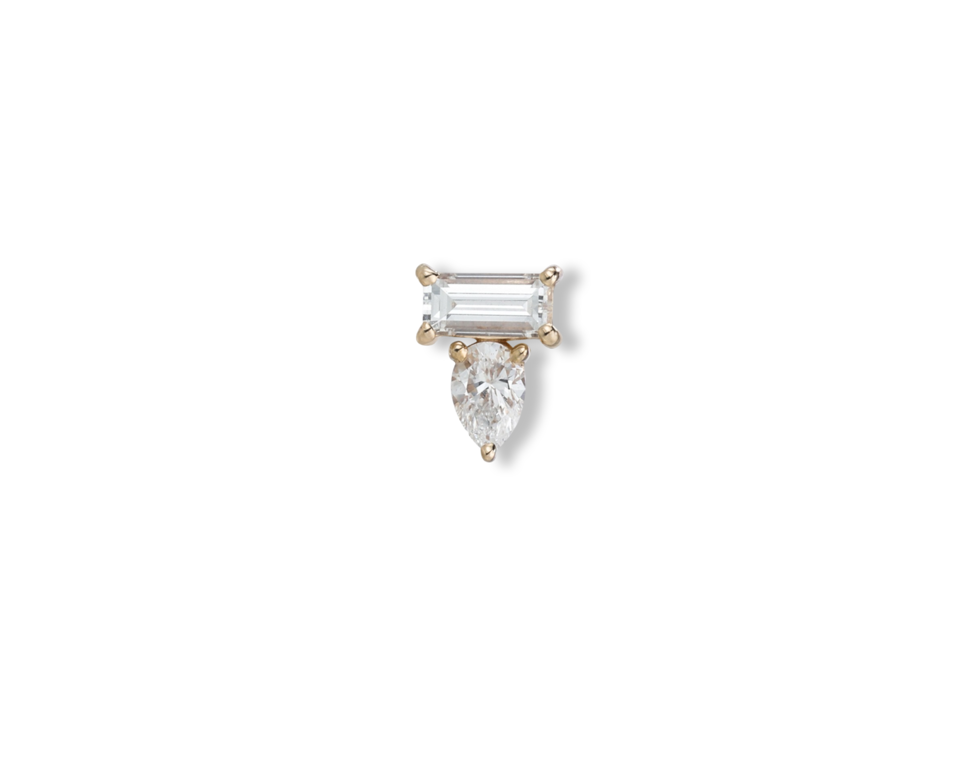 Baguette Pear Single Stud