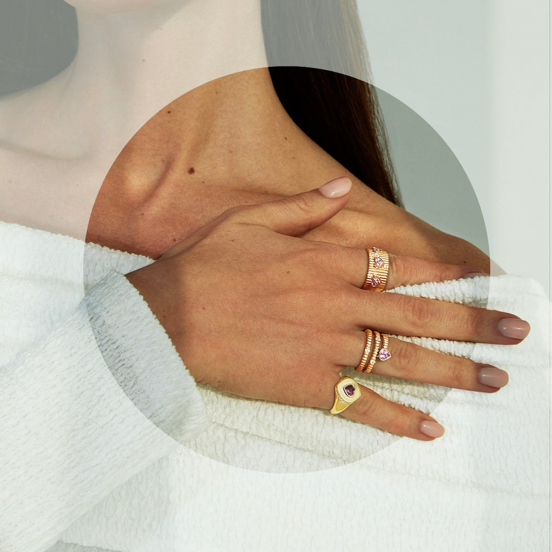 Pink Heart Signet Ring