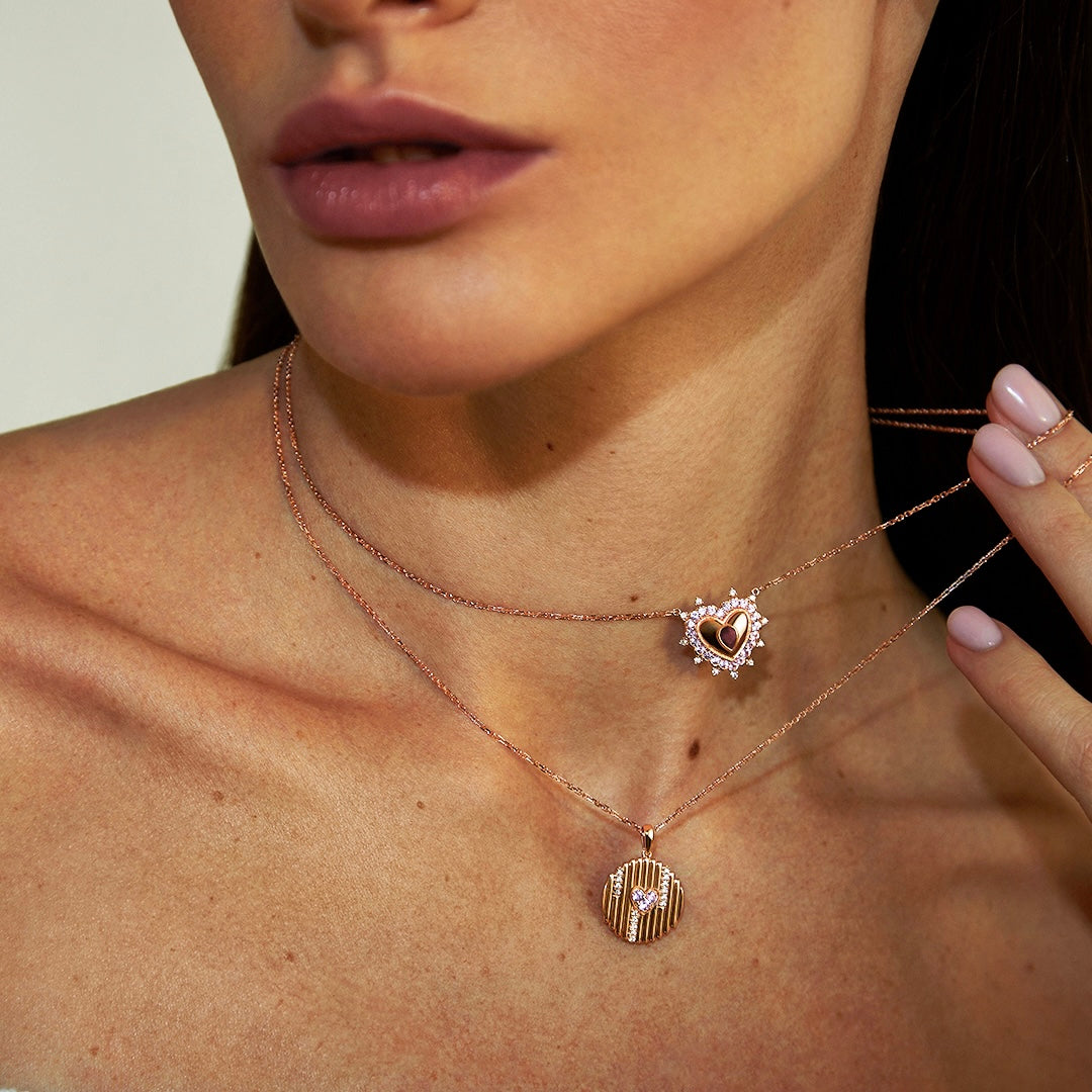 Vintage Button Heart Necklace