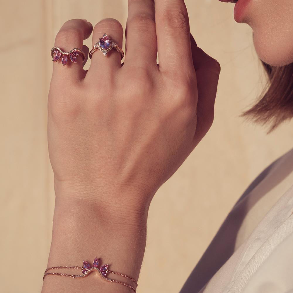 Pink Half Flower Bracelet