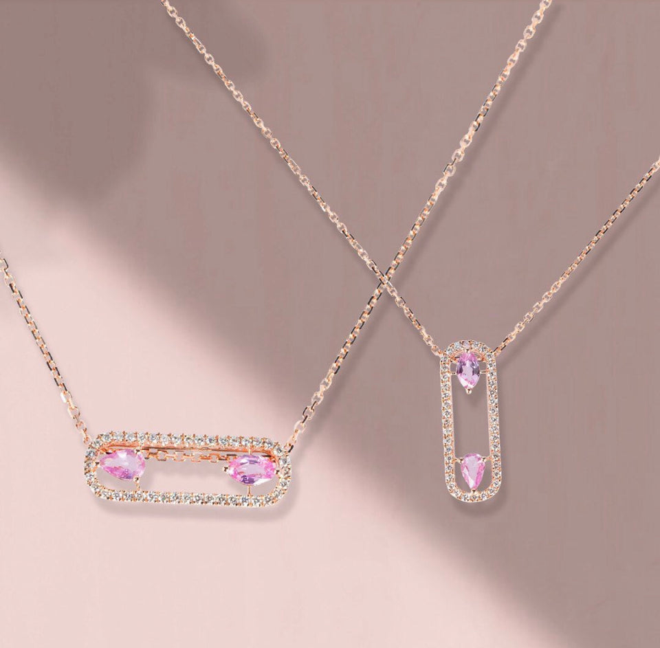 Pink Oval Necklace