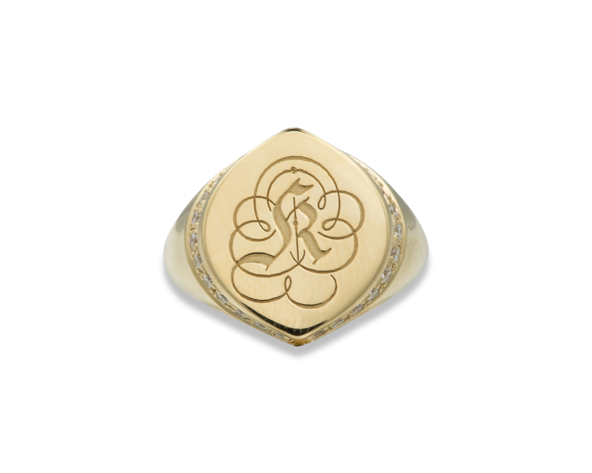 Signet Diamond Pinky Ring