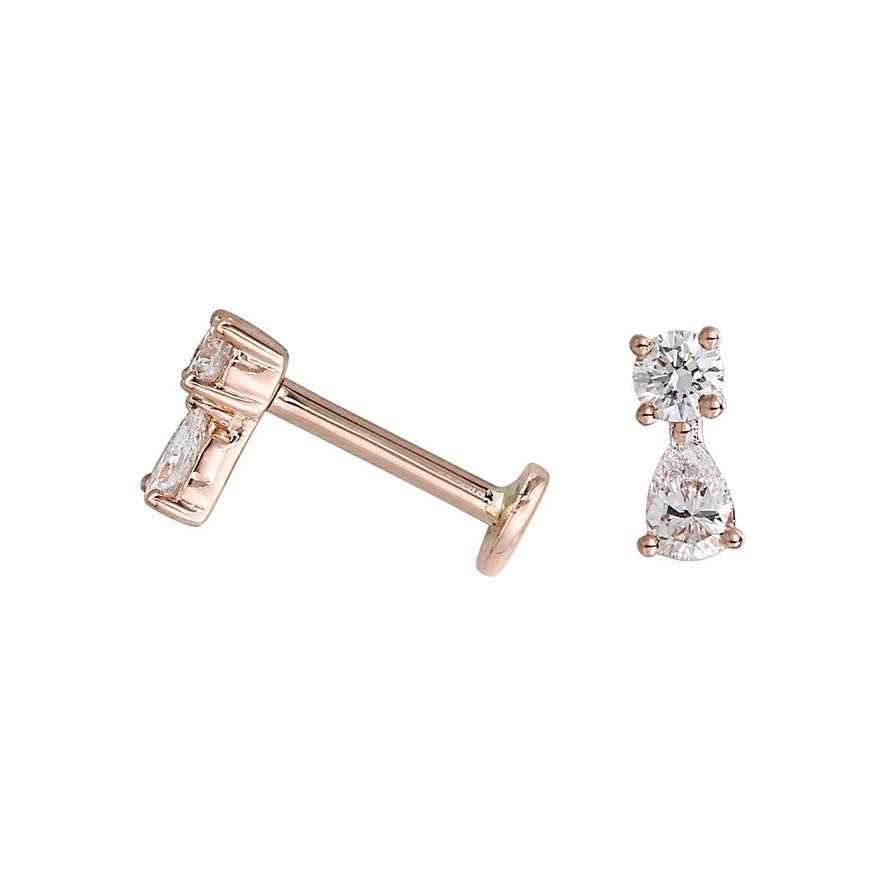 Brilliant Pear Drop Single Stud