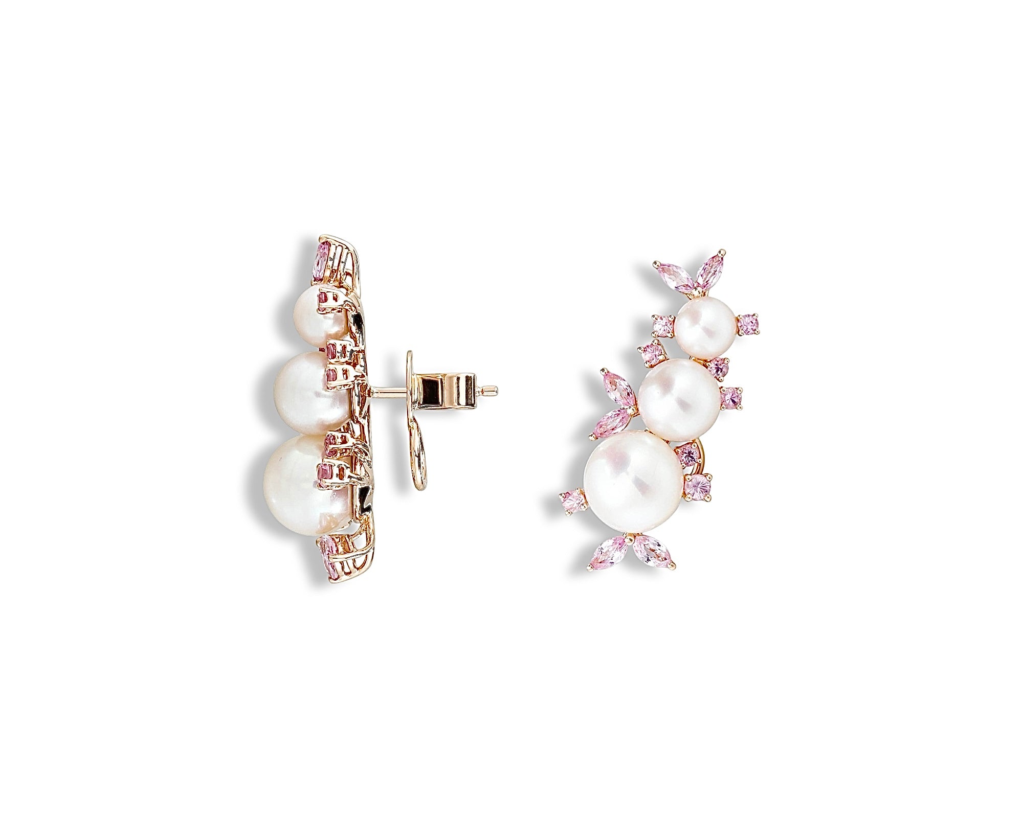 Pink Pearl Gardenia Earring