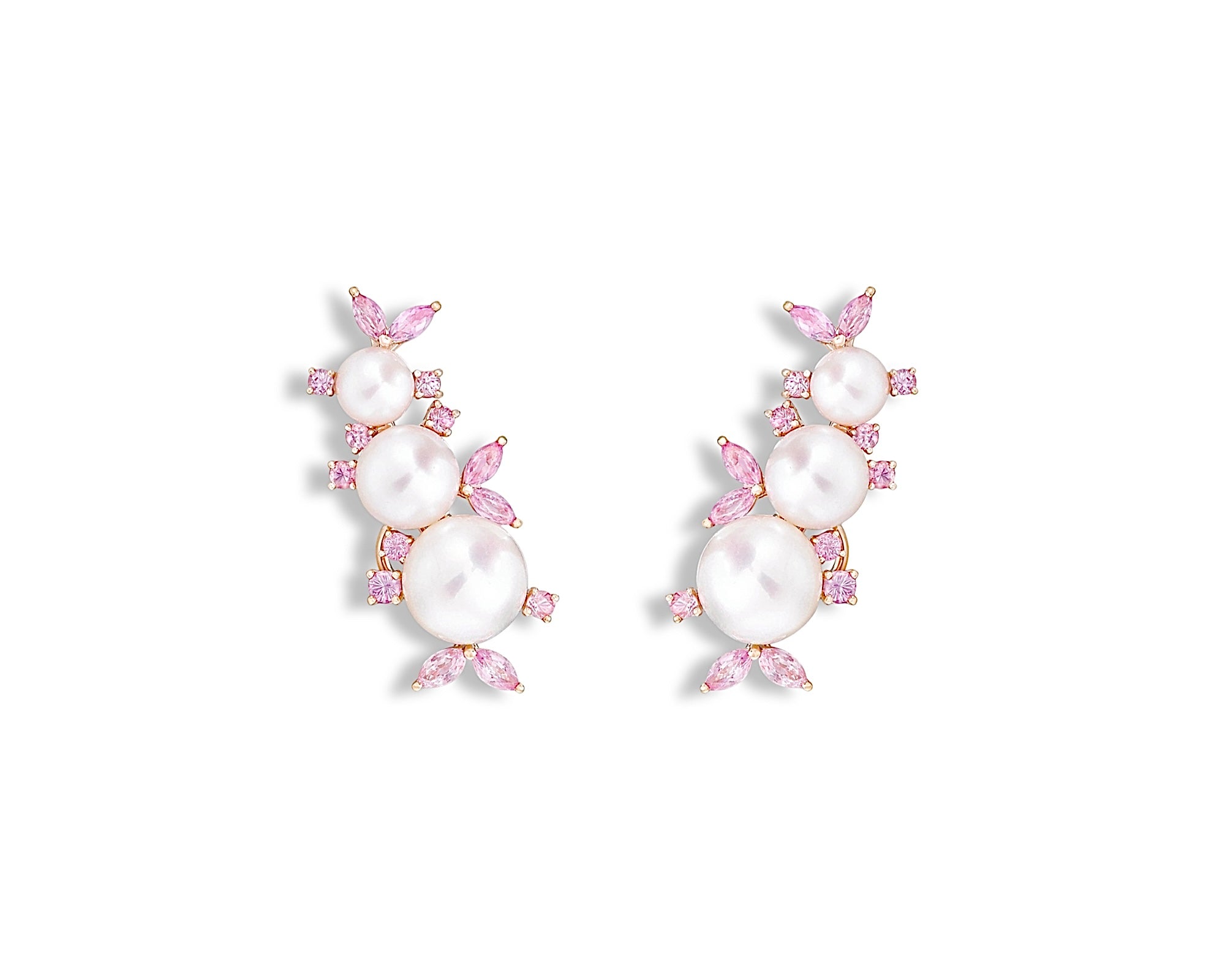 Pink Pearl Gardenia Earring