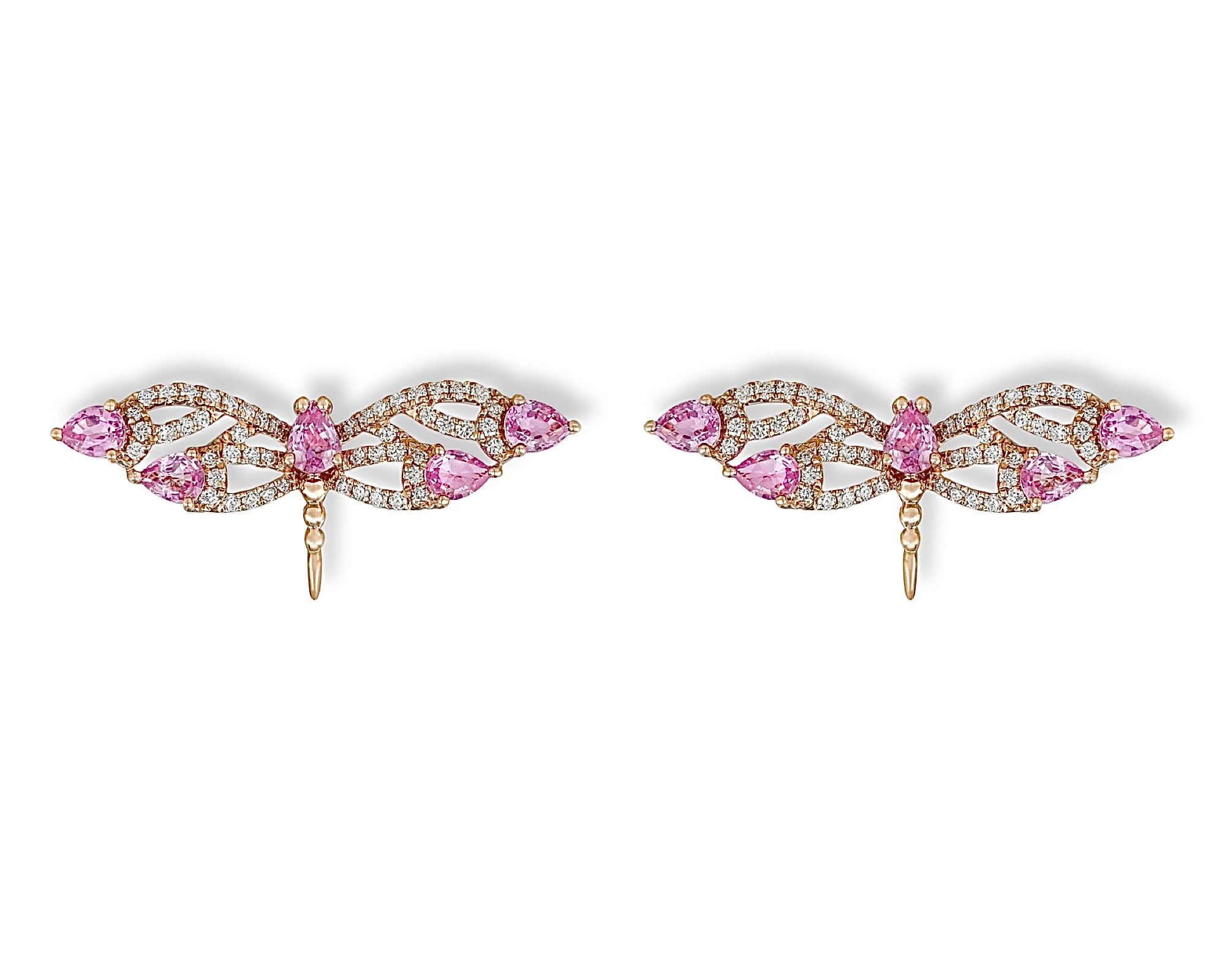 Pink Dragonfly Earring