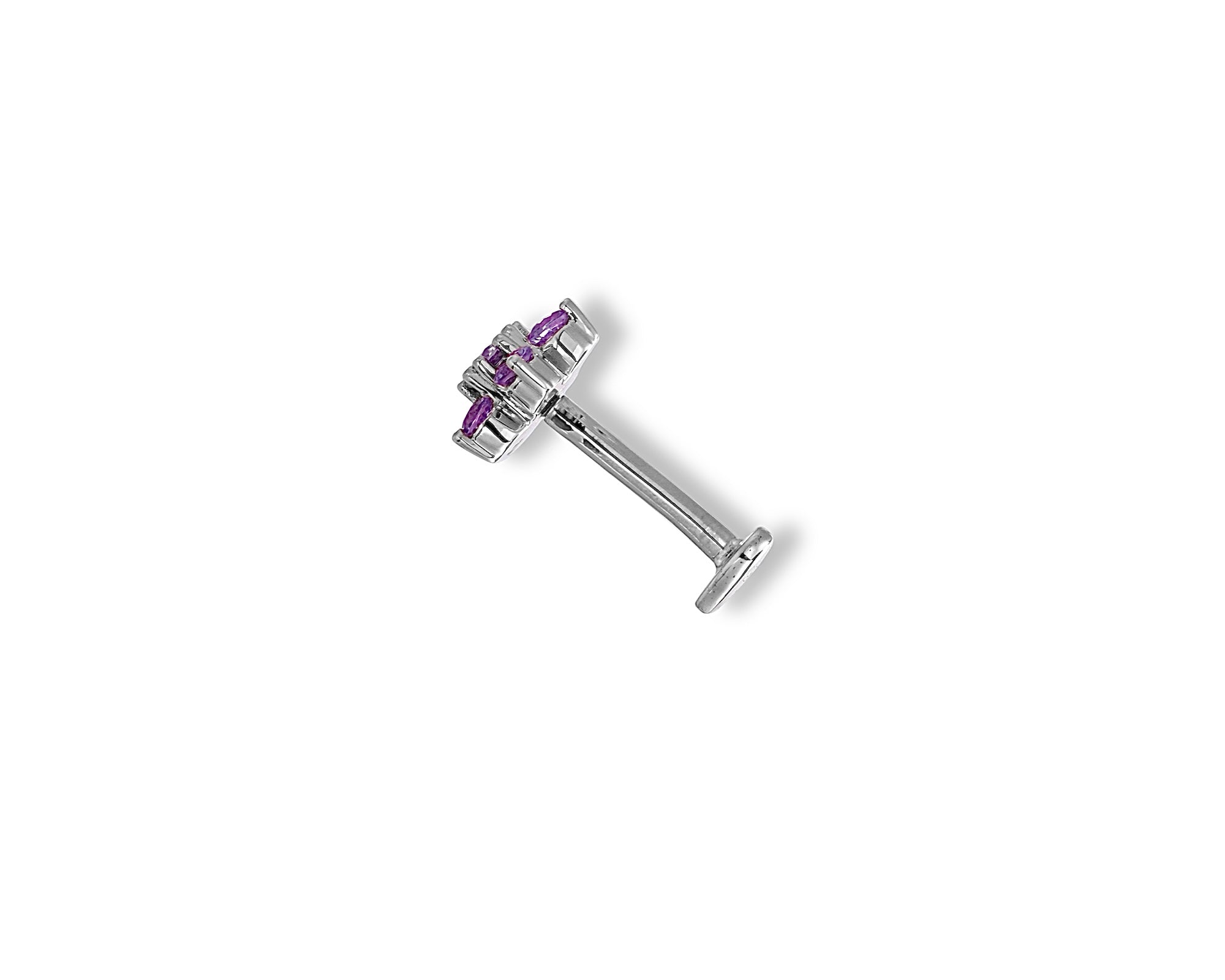 Amethyst Flower Single Stud