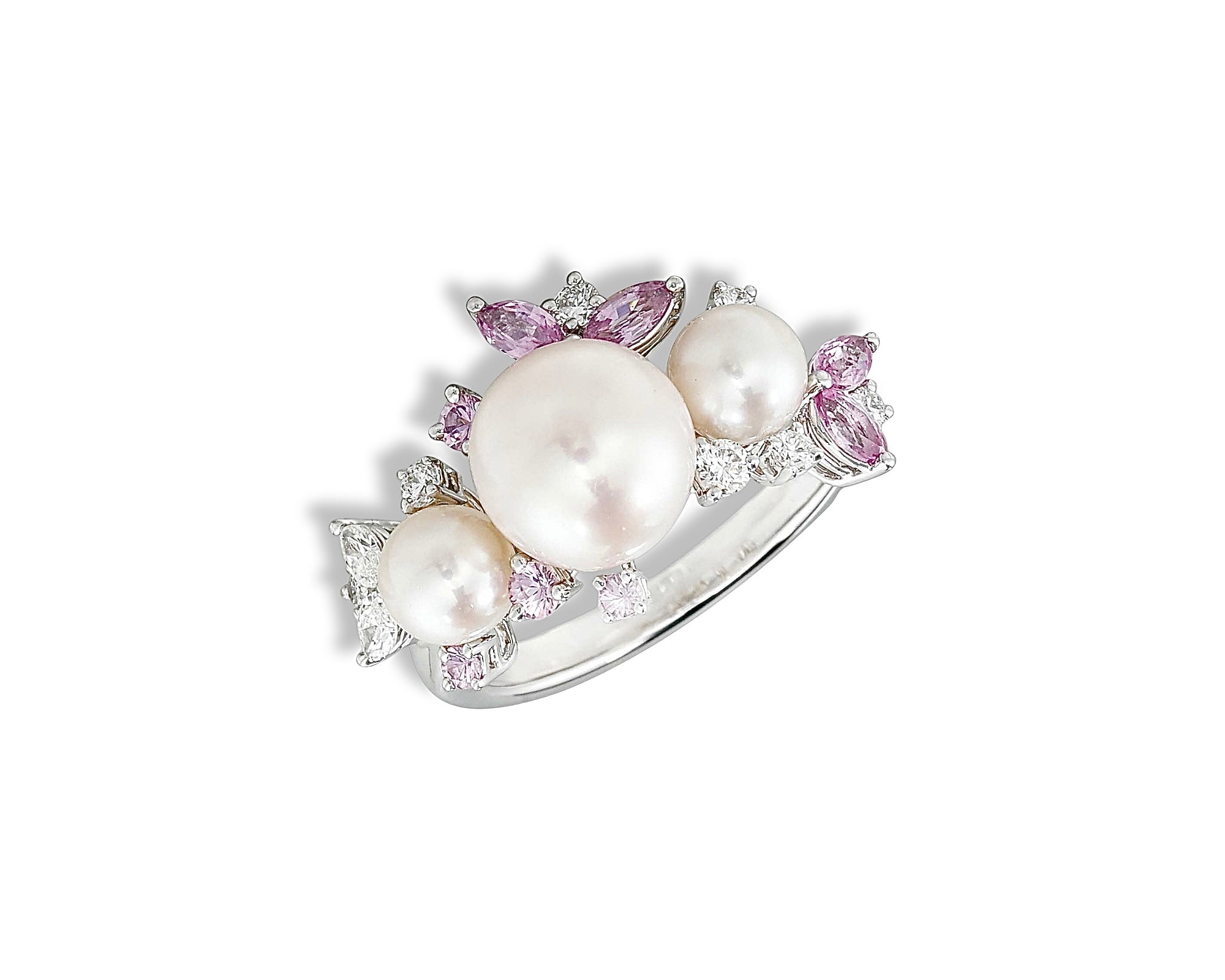 Diamond Pearl Pink Gardenia Ring