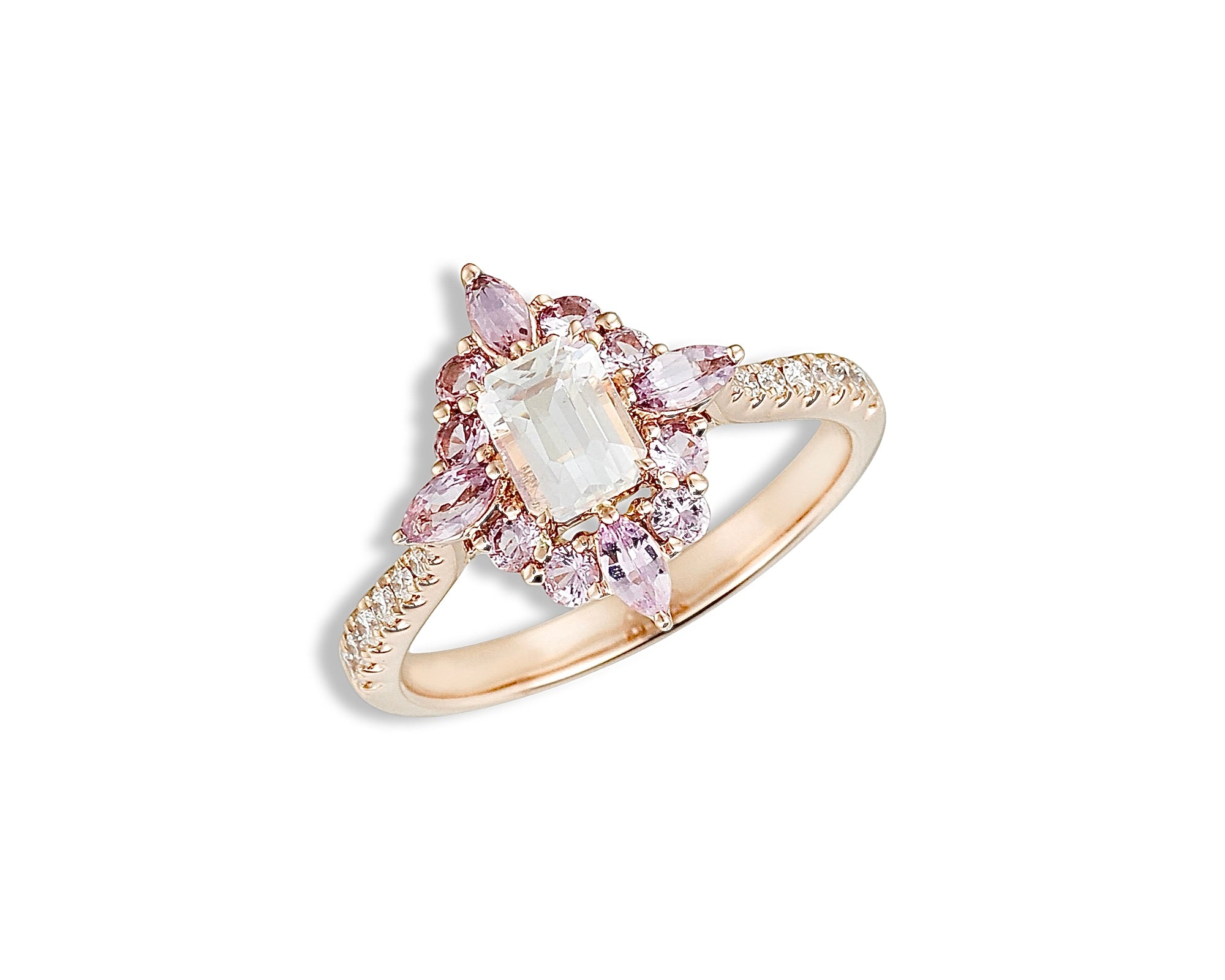 Pink Sapphire Moonstone Ring