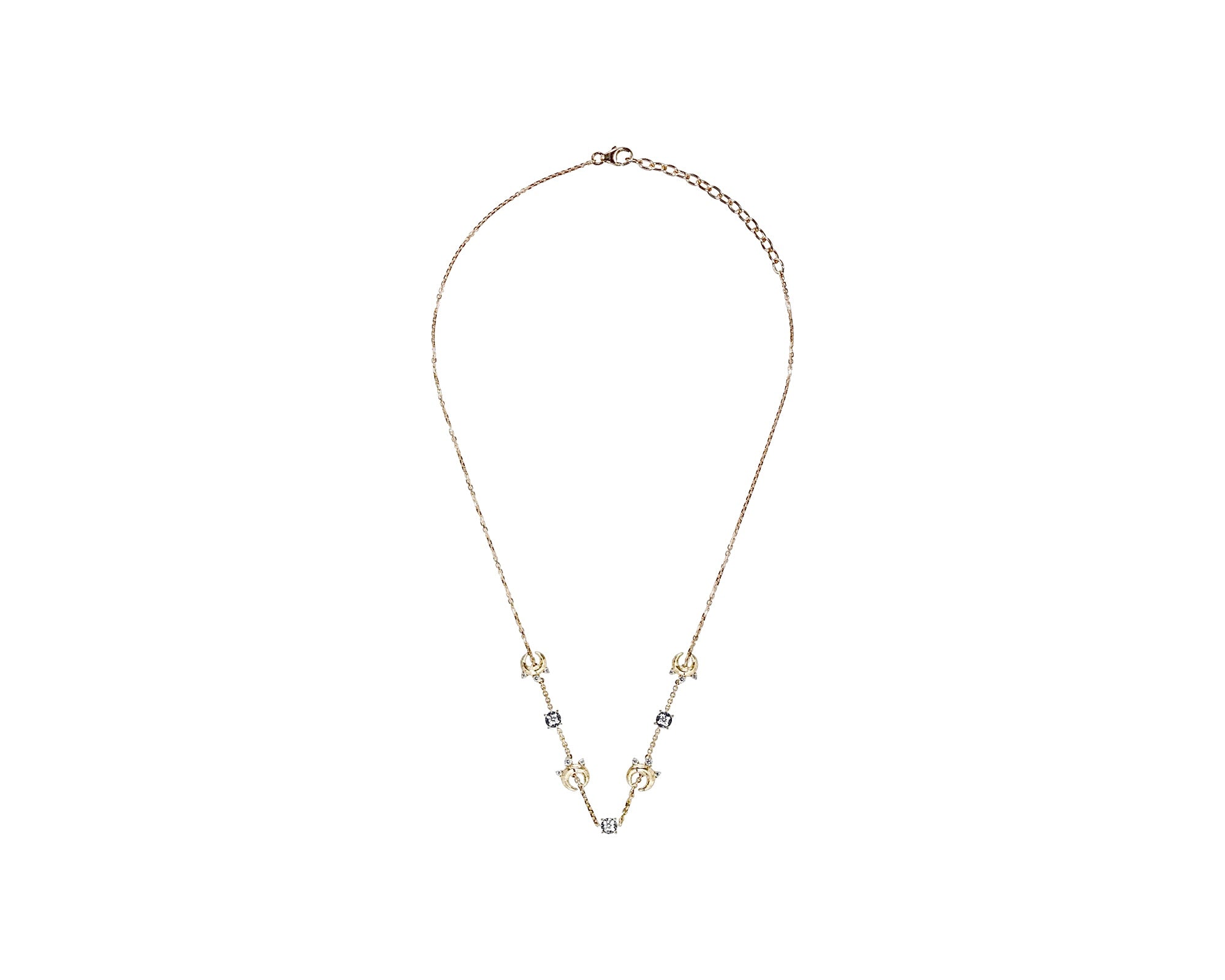 Crescent Diamond Necklace