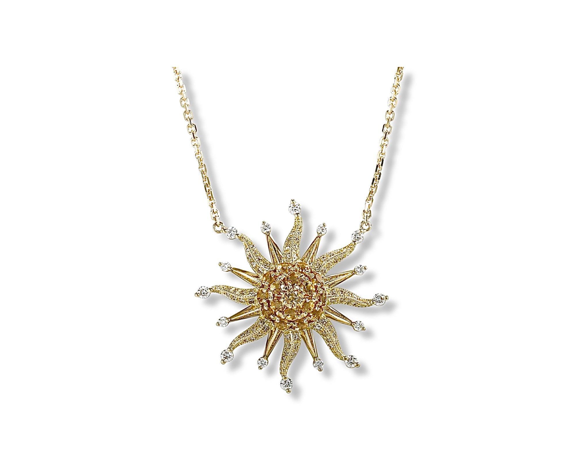 Golden Citrine Sun Necklace