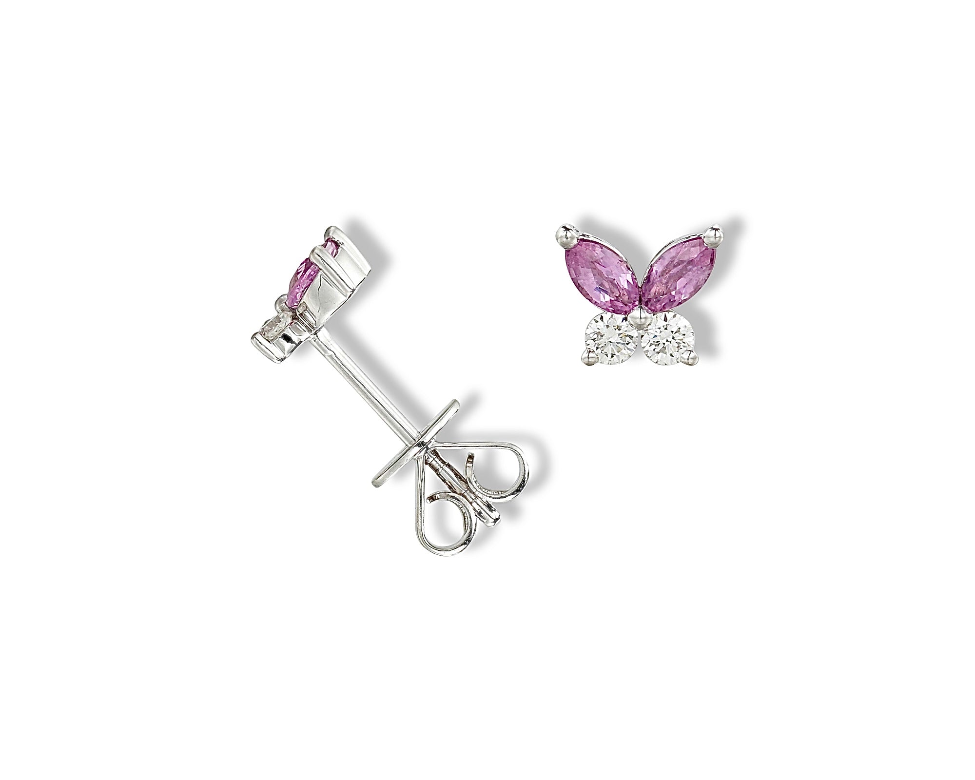 Pink Diamond Mini Butterfly Stud