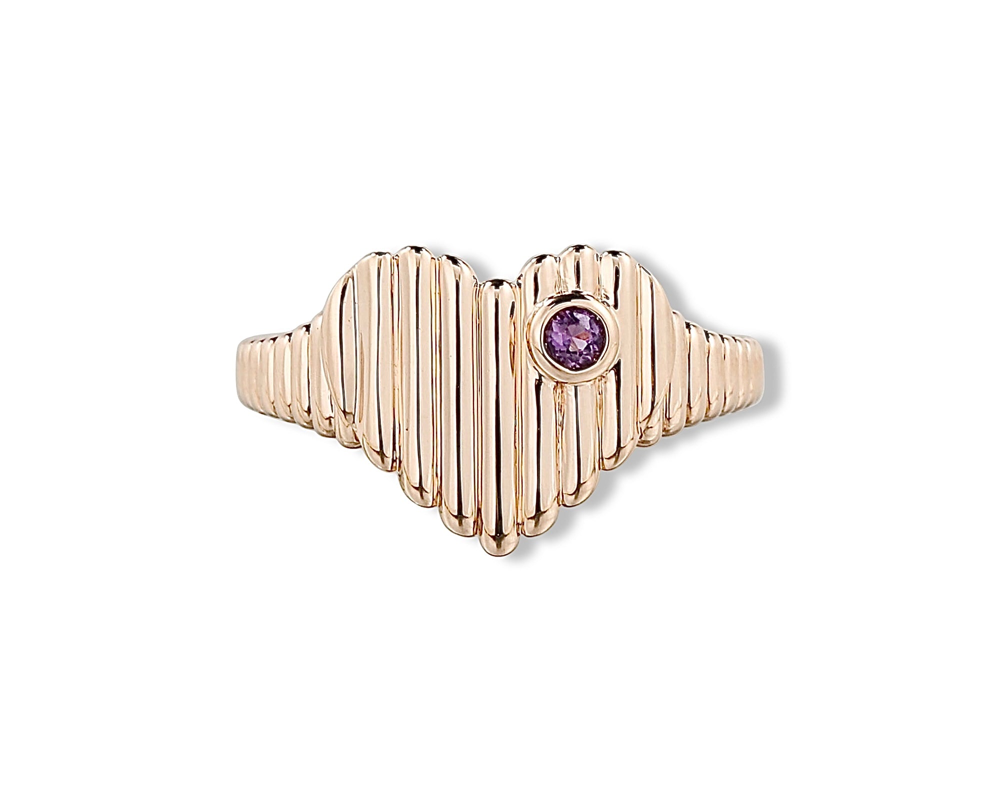 Purple Heart Dot Ring