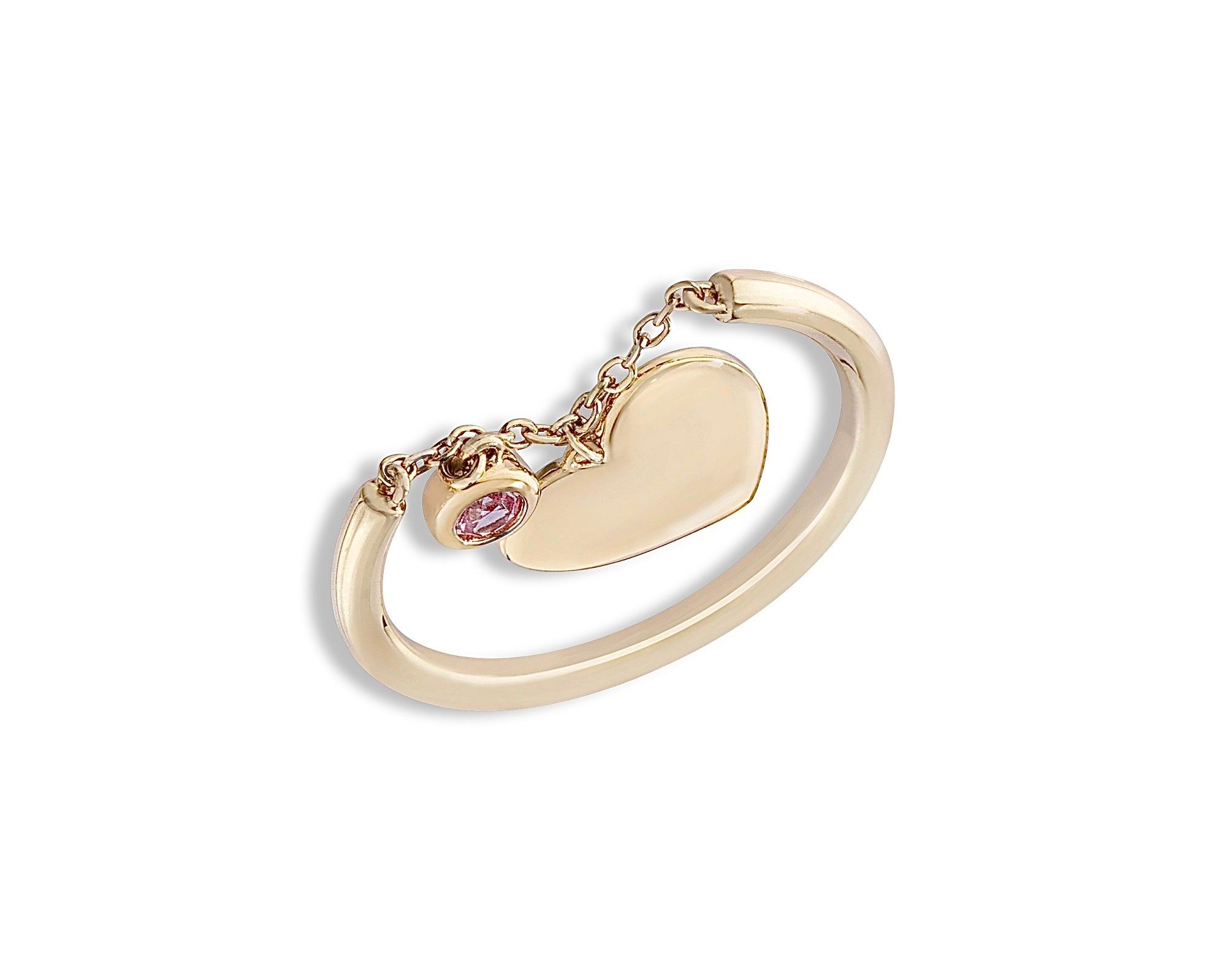 Pink Hanging Heart Ring