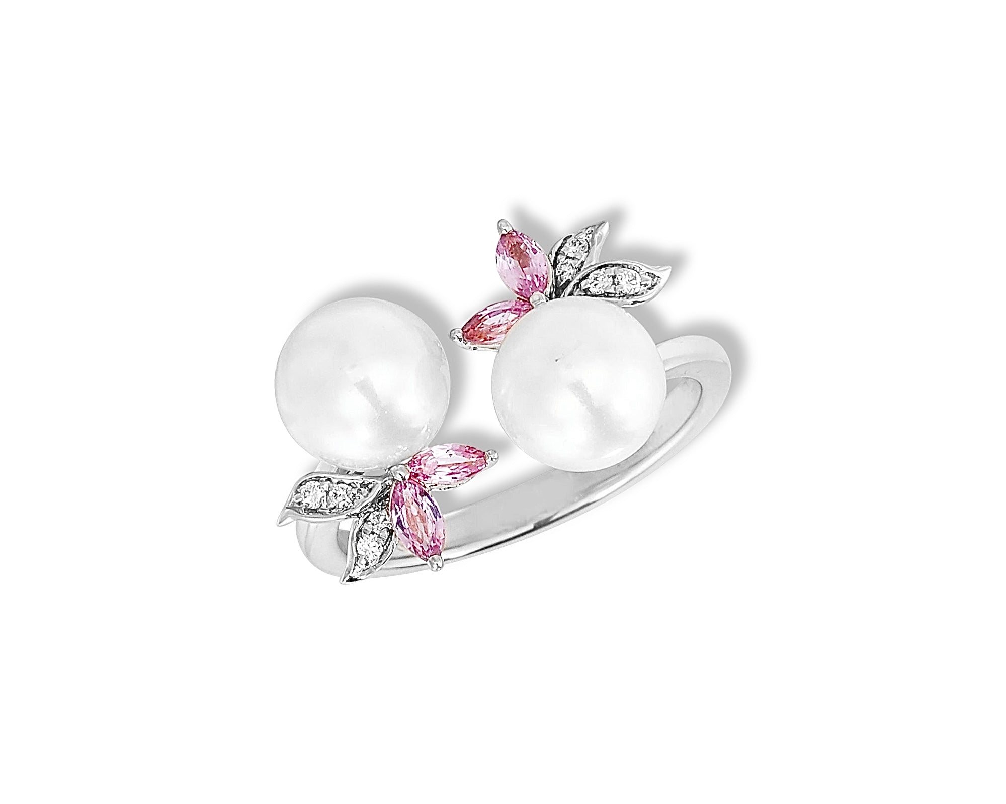 Pretty Pink Pearl Gardenia Ring