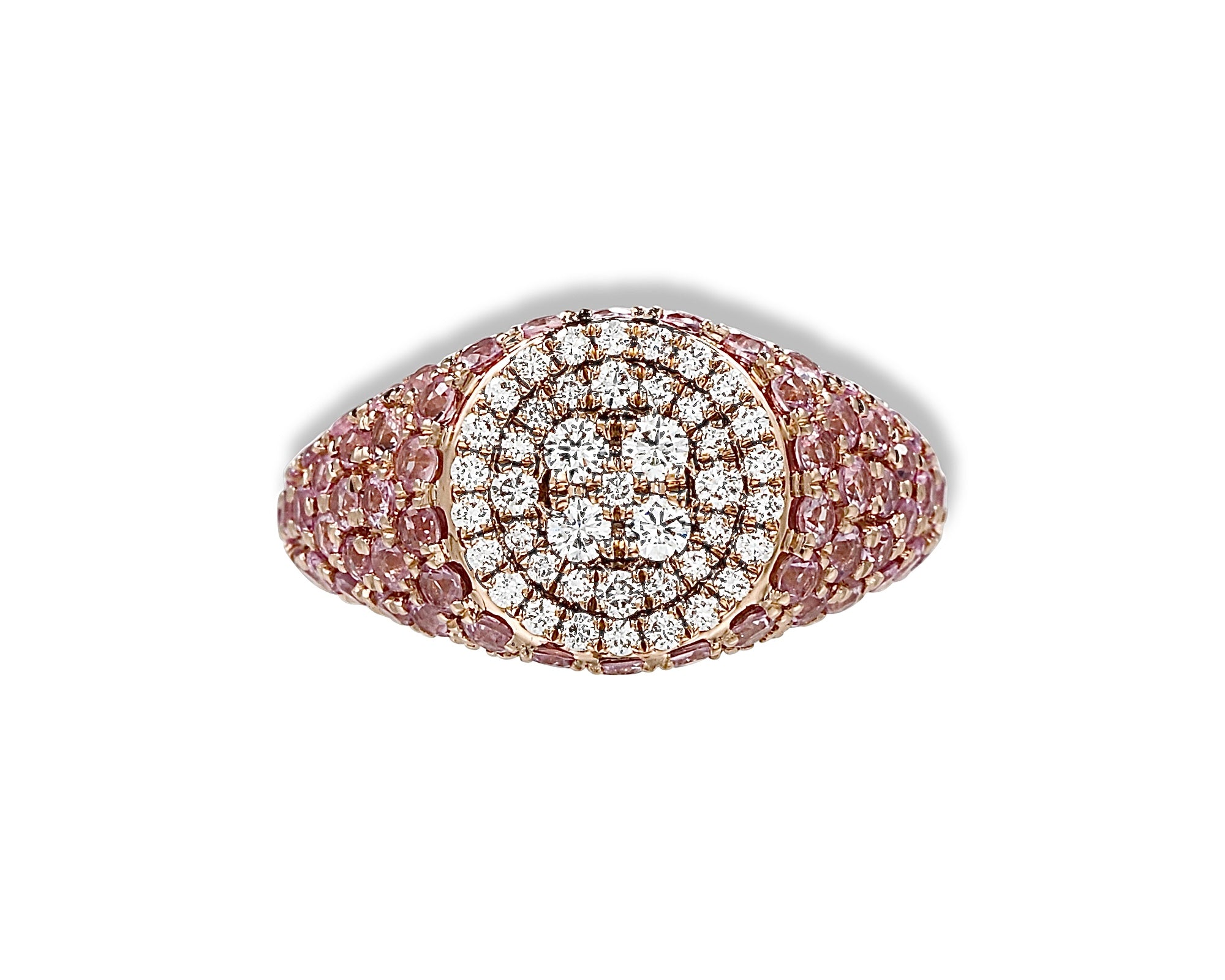 Pink Sapphire Diamond Pinky Ring