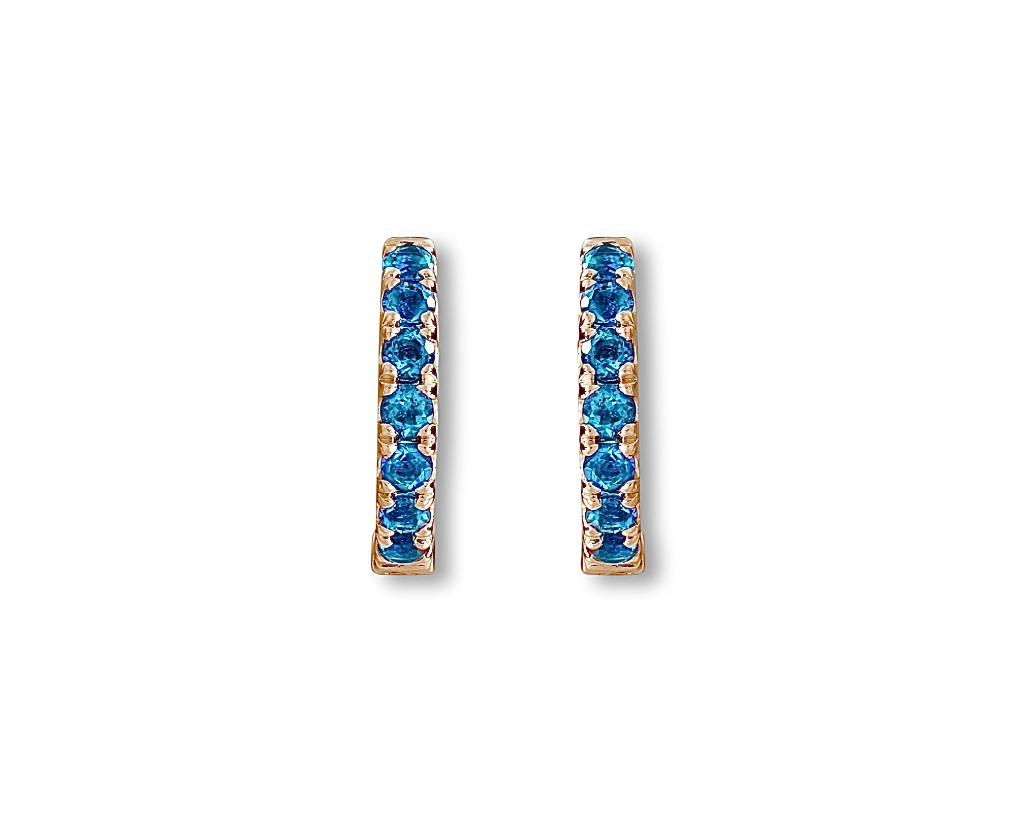 Blue Topaz Mini Hoops