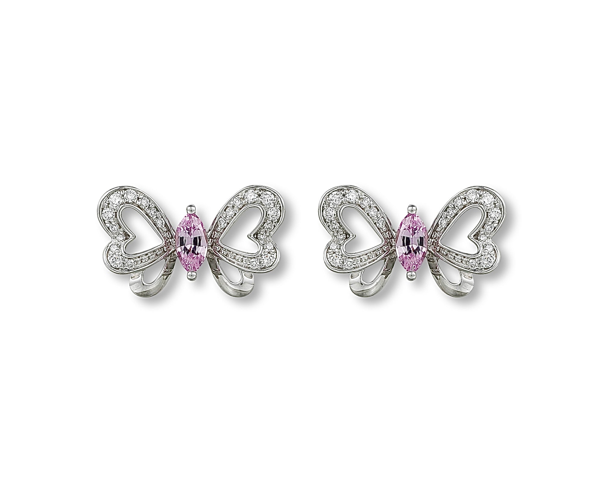 Mini Pink Butterfly Bloom Stud