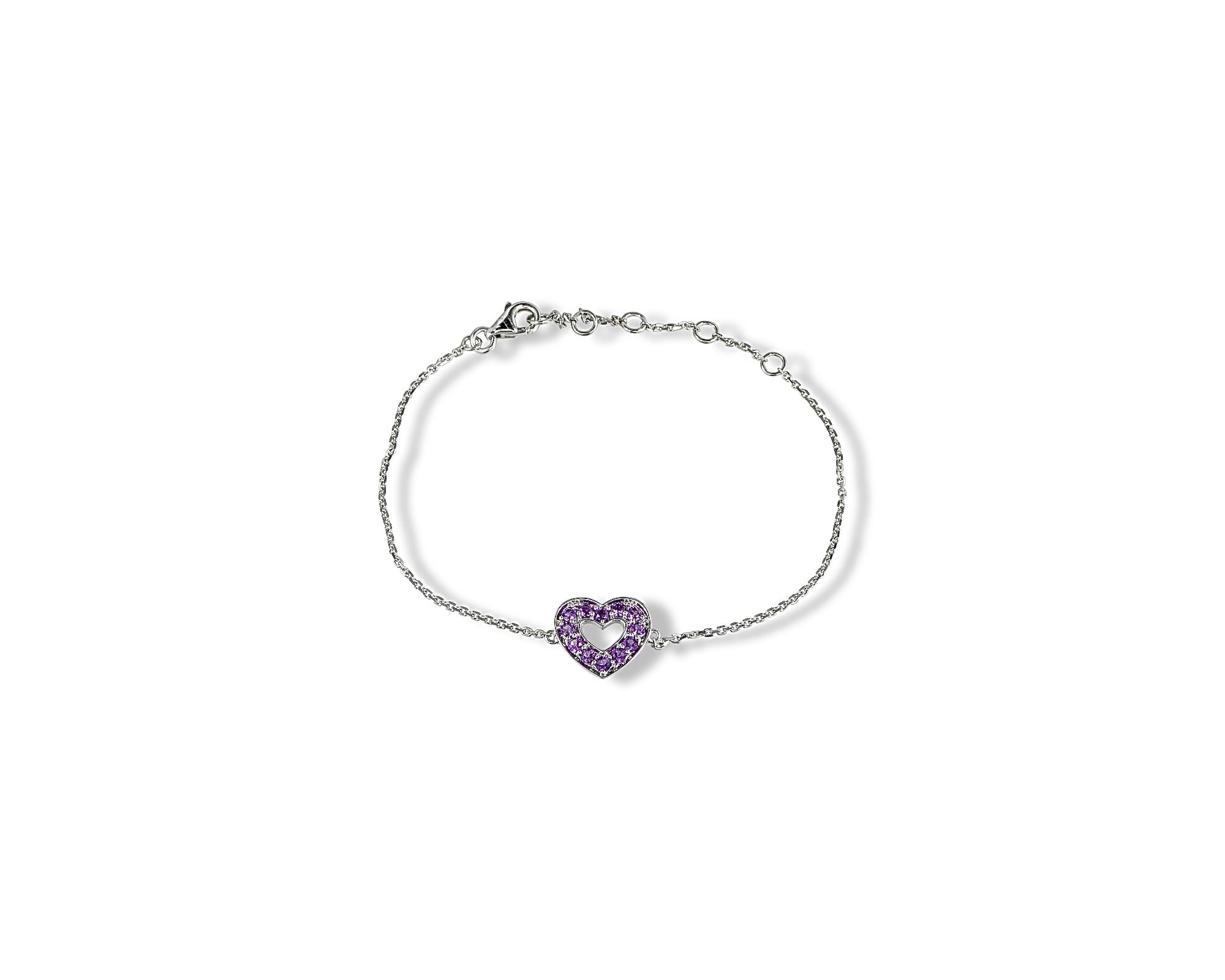Purple Heart Outline Bracelet