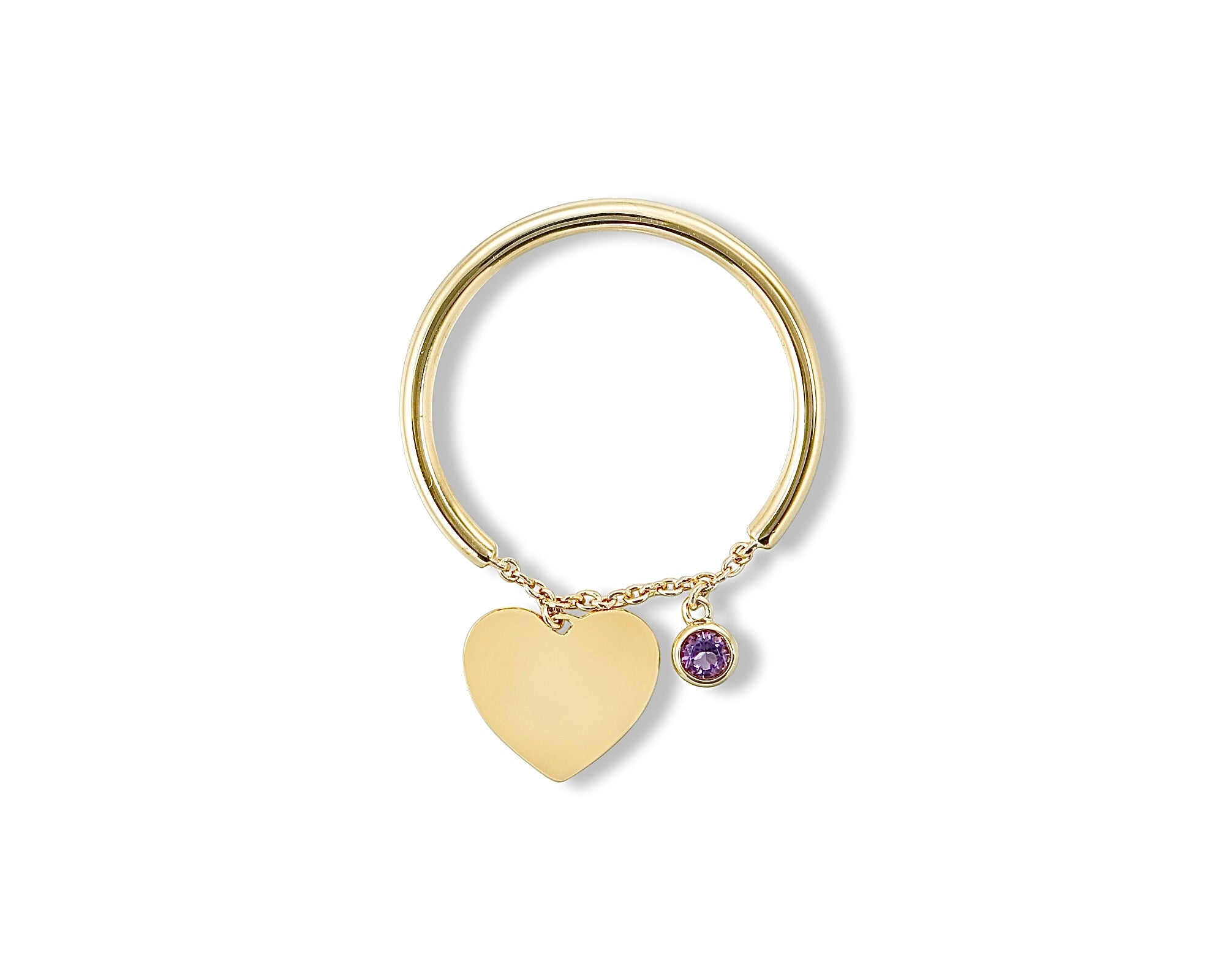 Purple Hanging Heart Ring