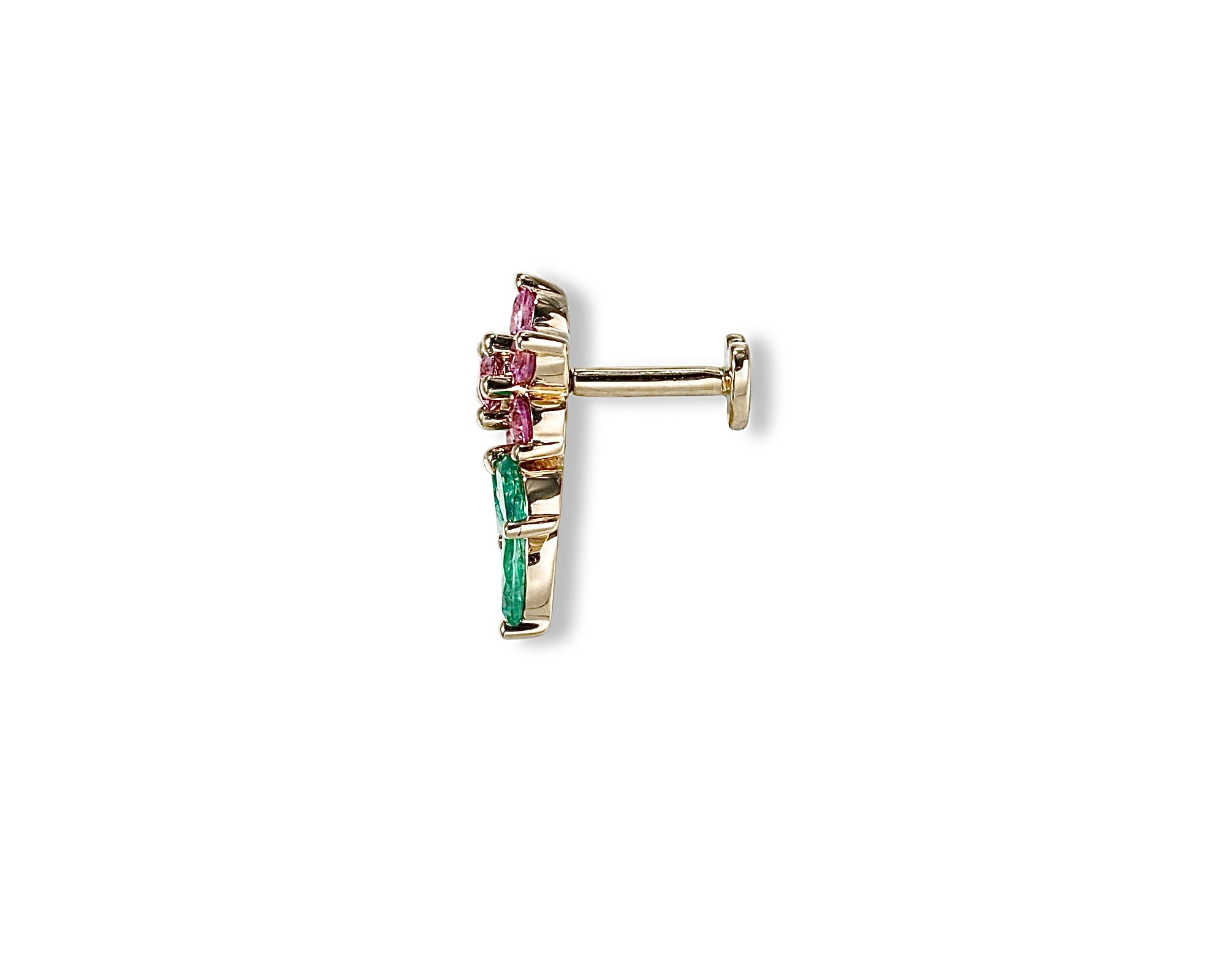 Pink Floral Single Stud