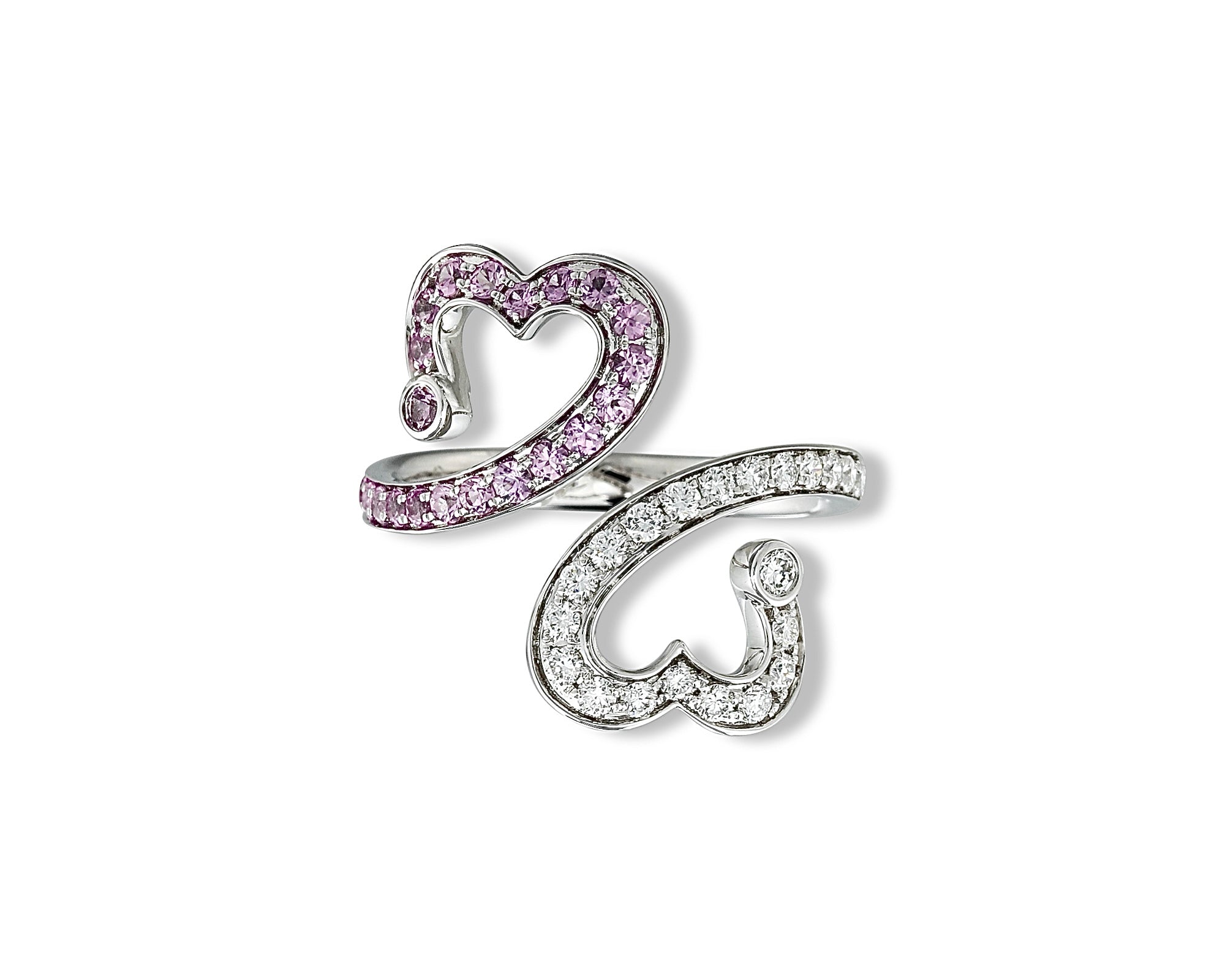 Pink Twisted Heart Ring