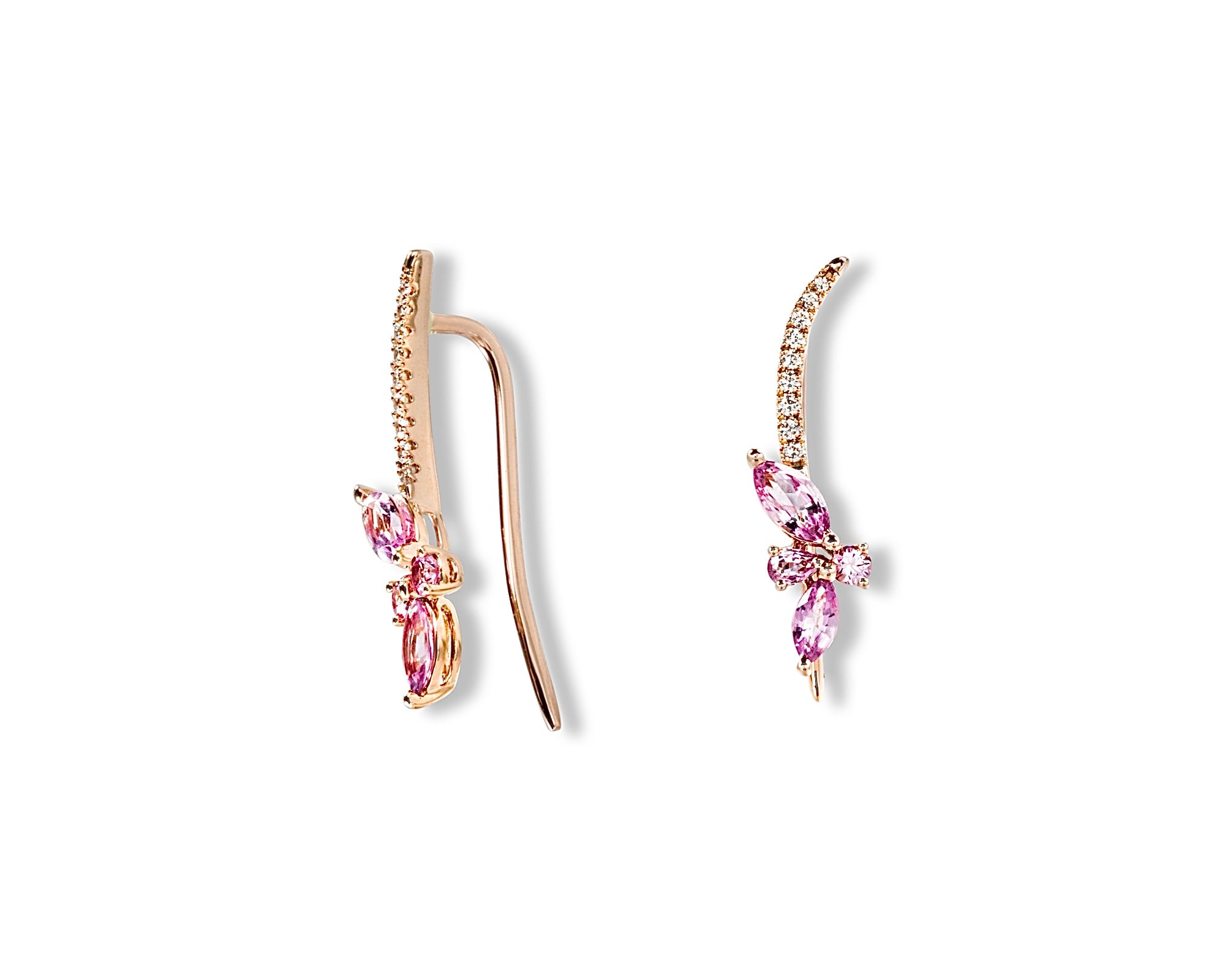 Pink Flower Cuff Earring