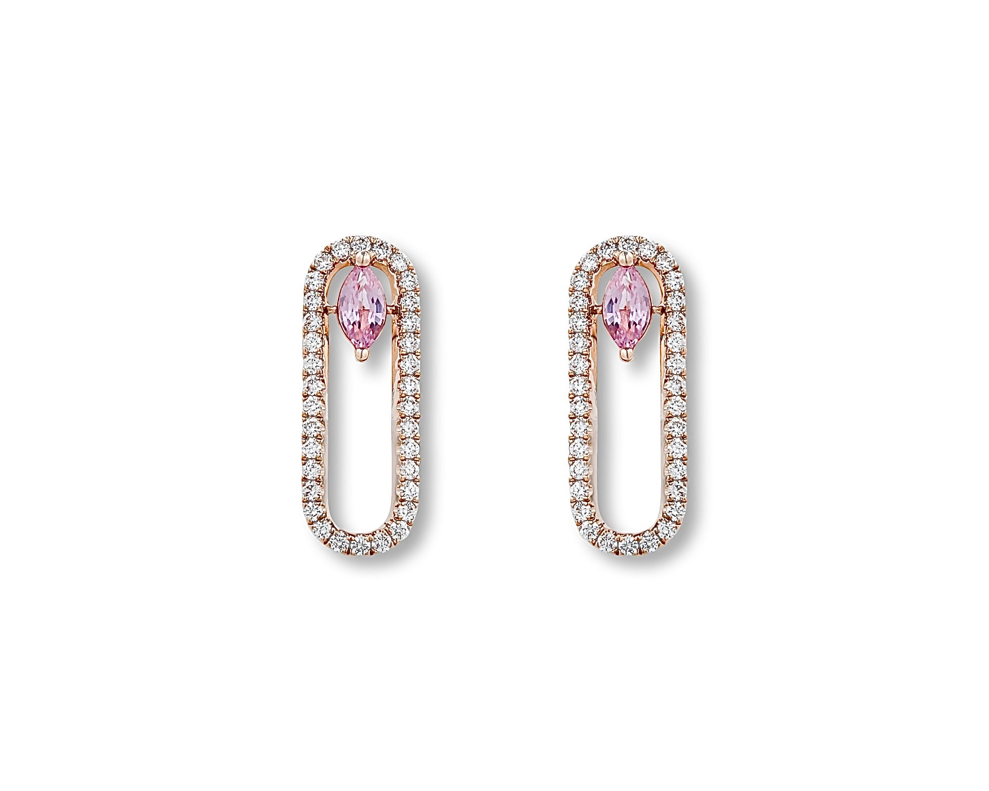 Mini Pink Oval Earring