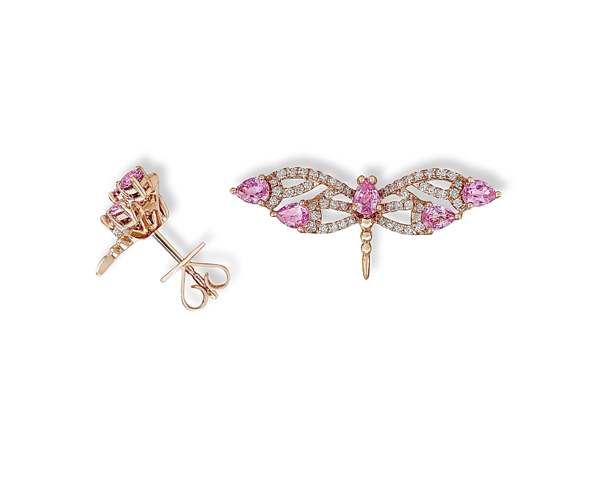 Pink Dragonfly Earring