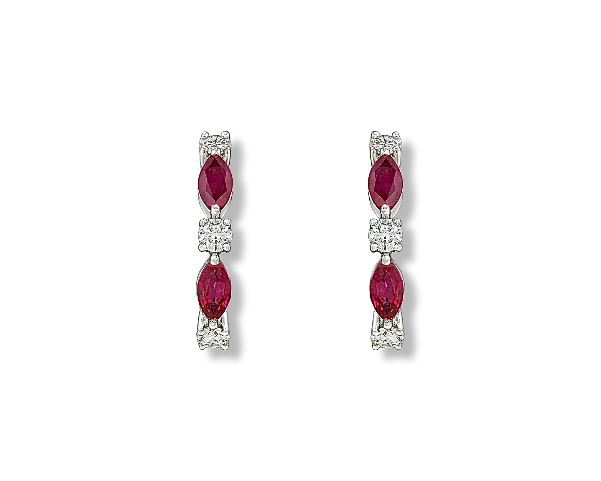 Diamond Ruby Deco Hoops