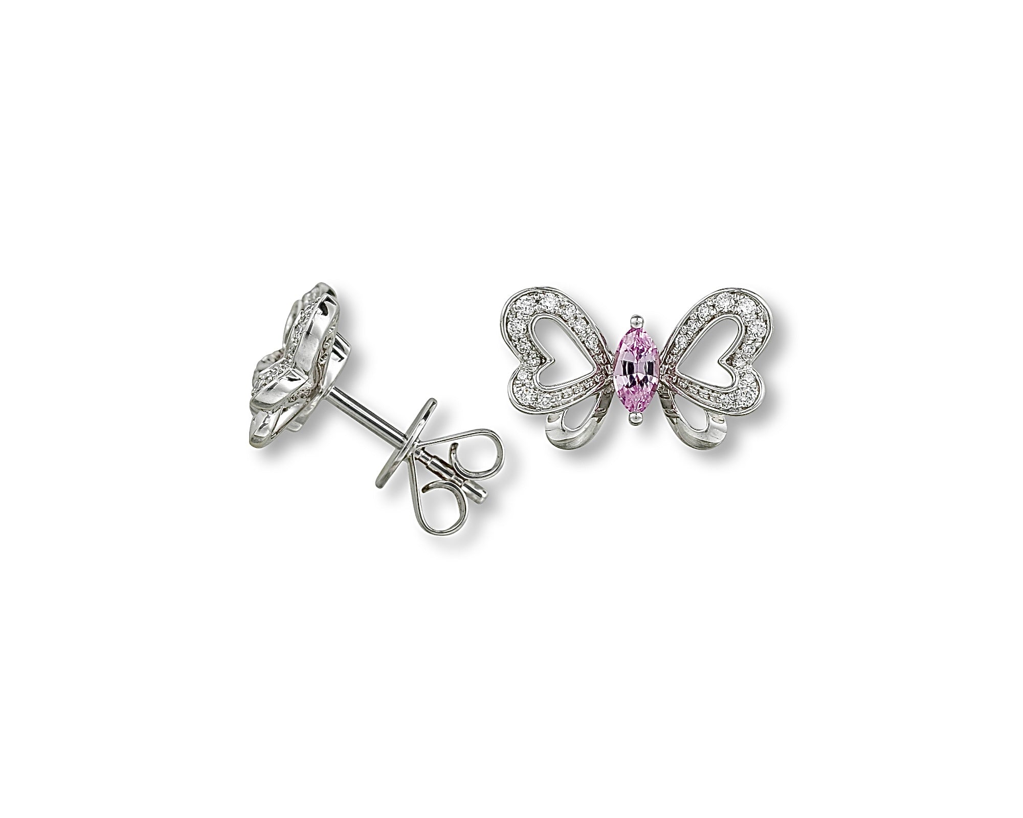 Mini Pink Butterfly Bloom Stud