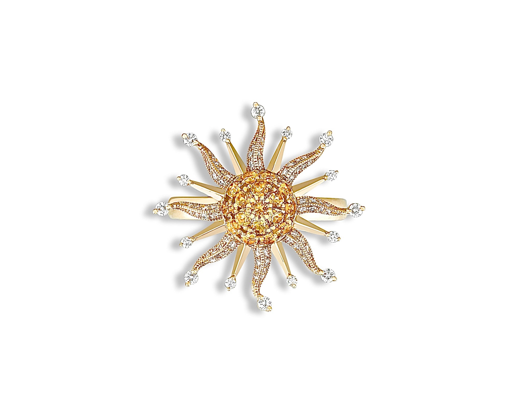 Golden Citrine Sun Ring
