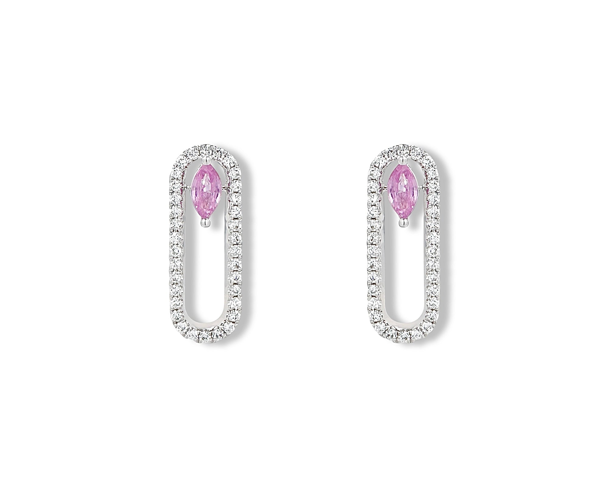 Mini Pink Oval Earring