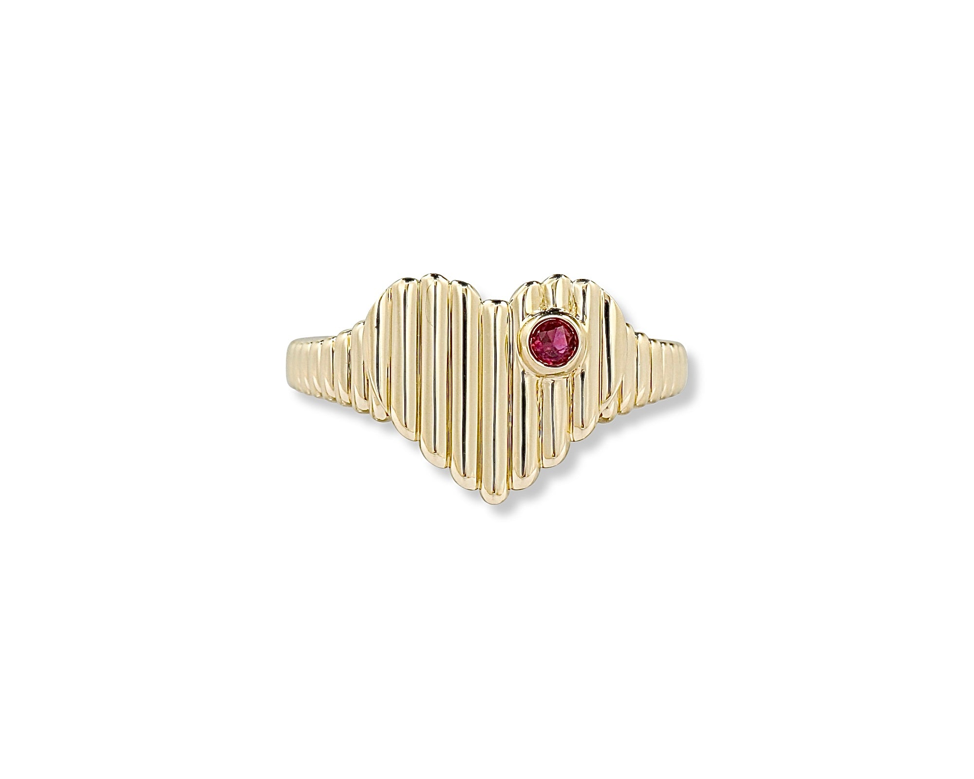 Ruby Heart Dot Ring