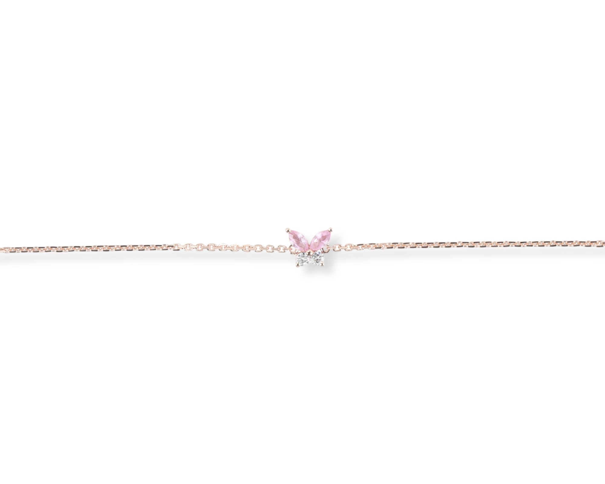 Mini Butterfly Pink Sapphire Diamond Bracelet