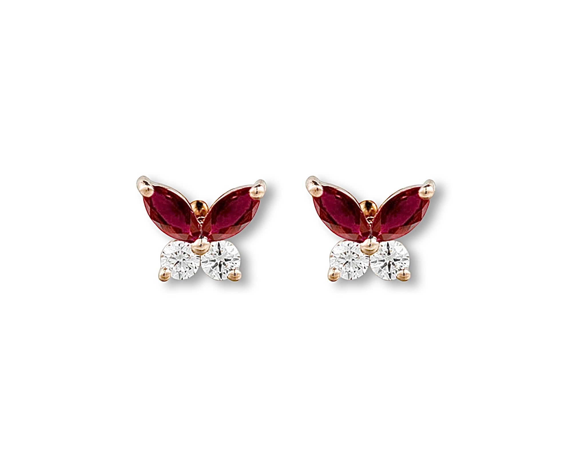Mini Ruby Diamond Butterfly Stud