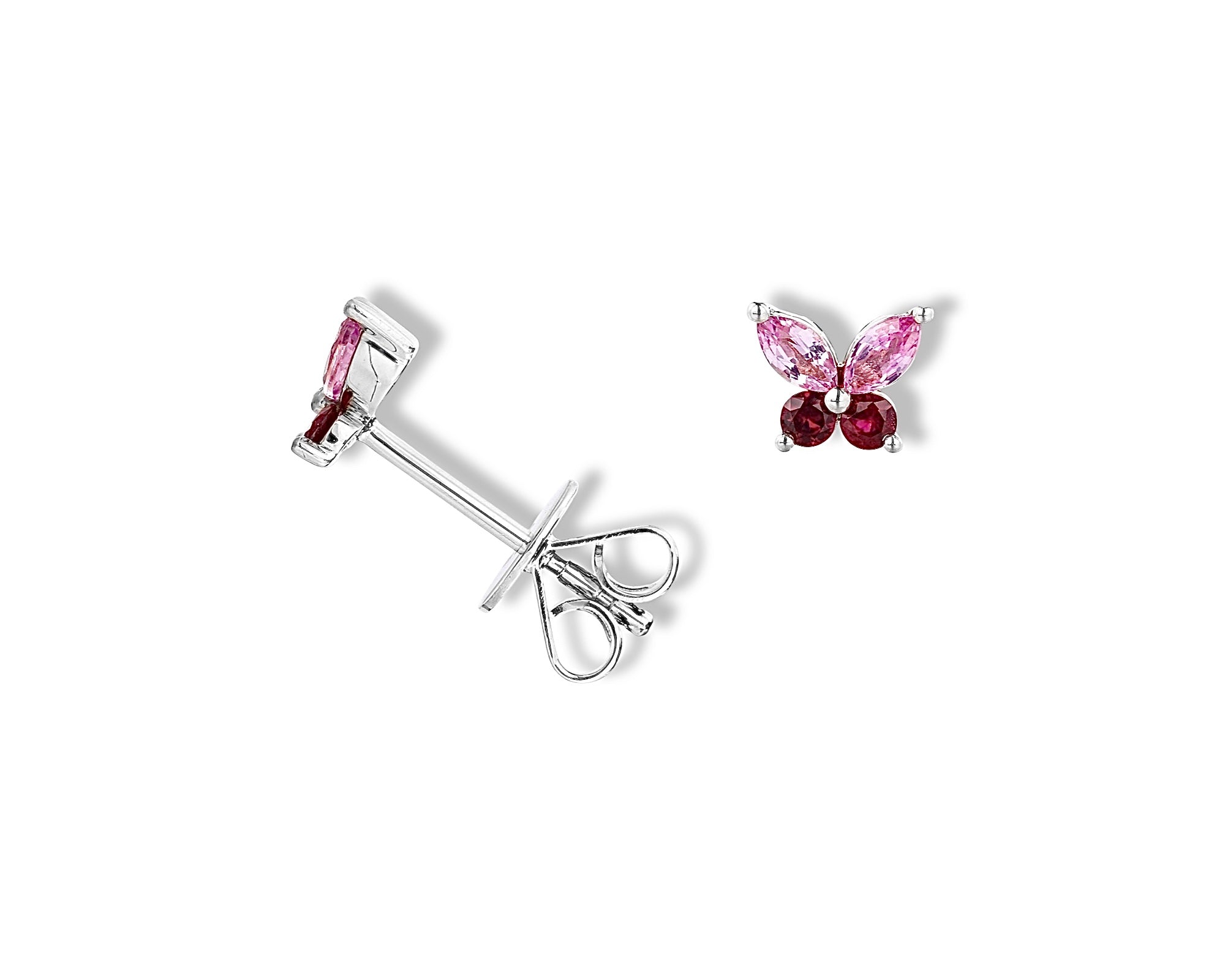 Pink Ruby Mini Butterfly Stud