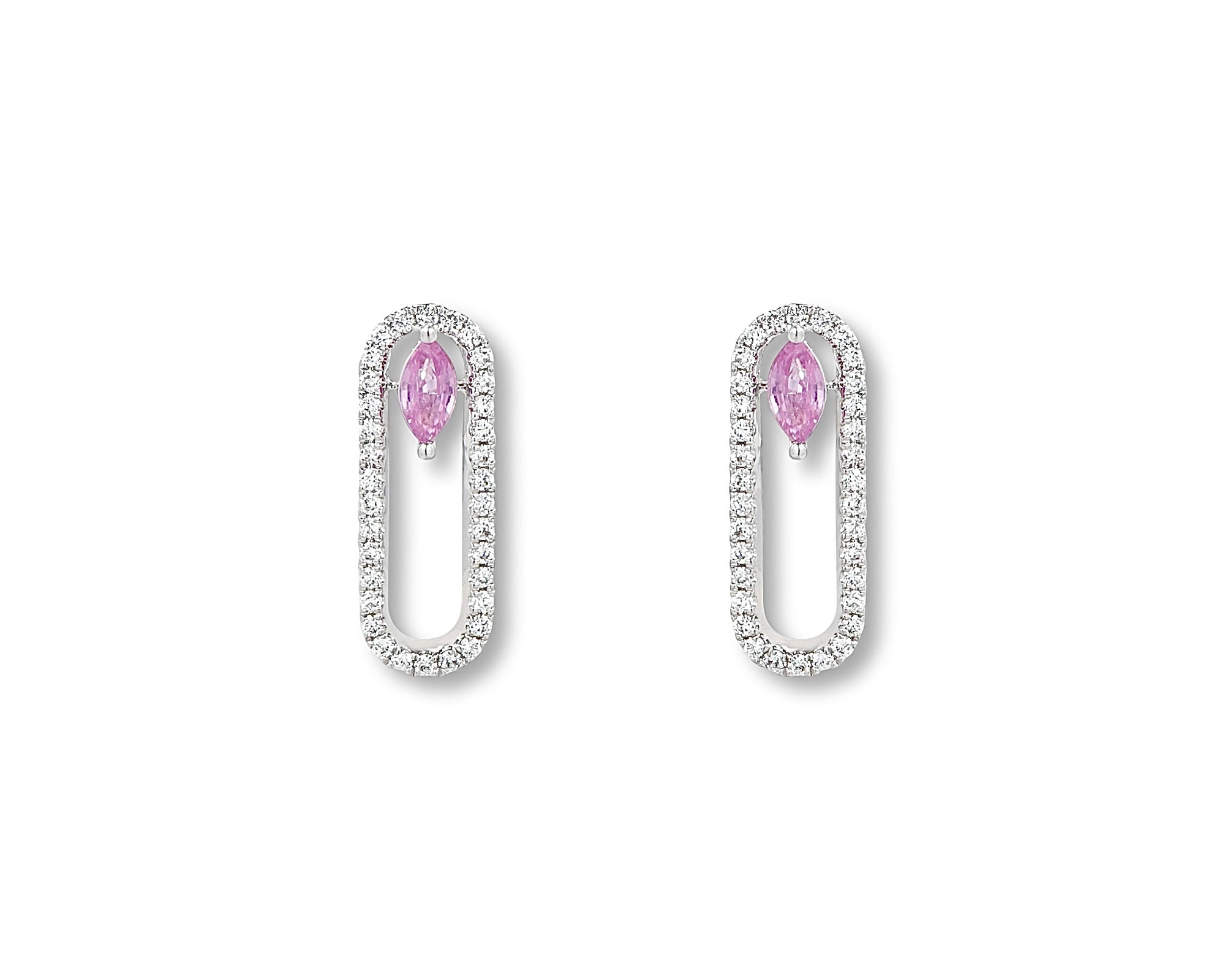 Mini Pink Oval Earring
