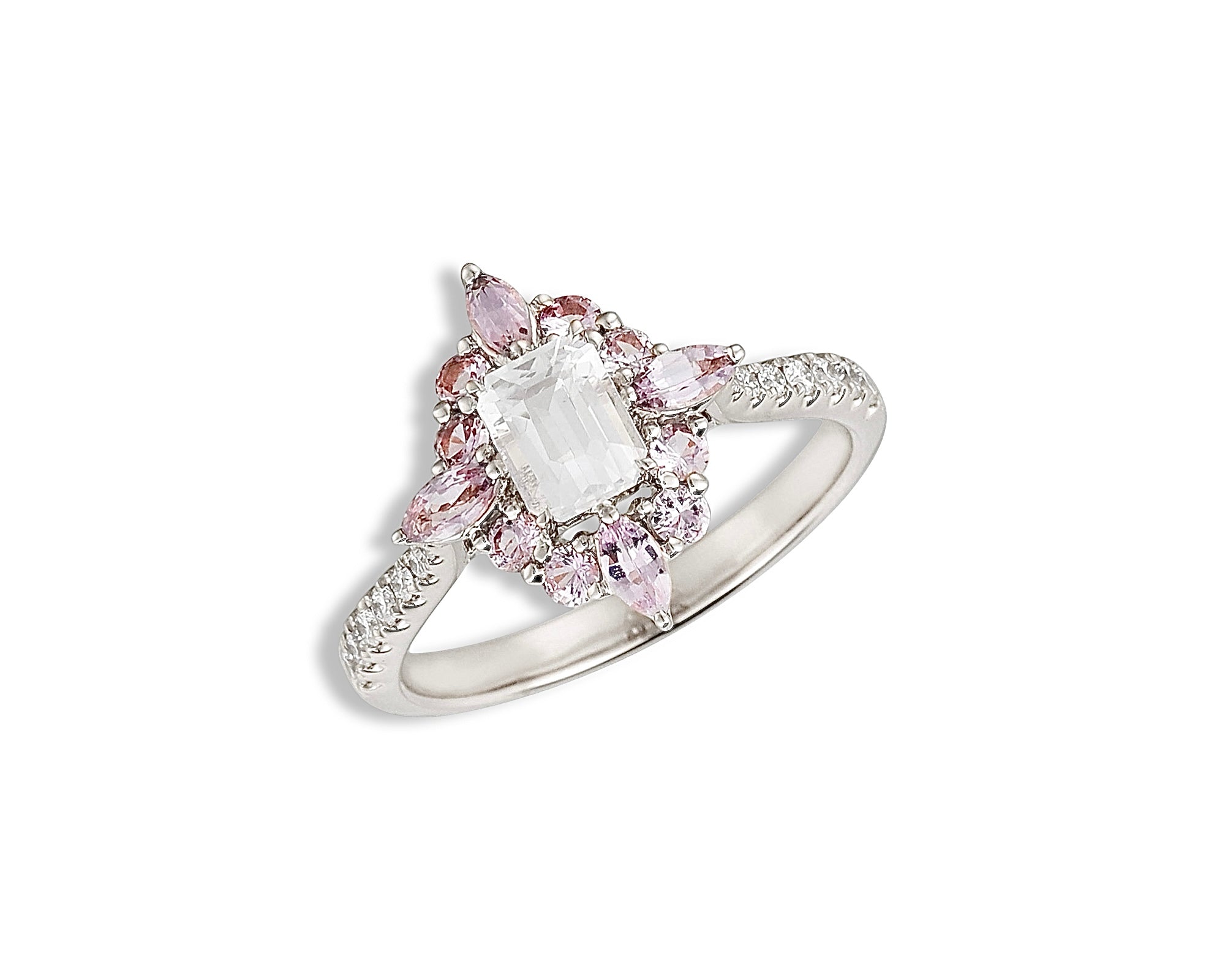 Pink Sapphire Moonstone Ring