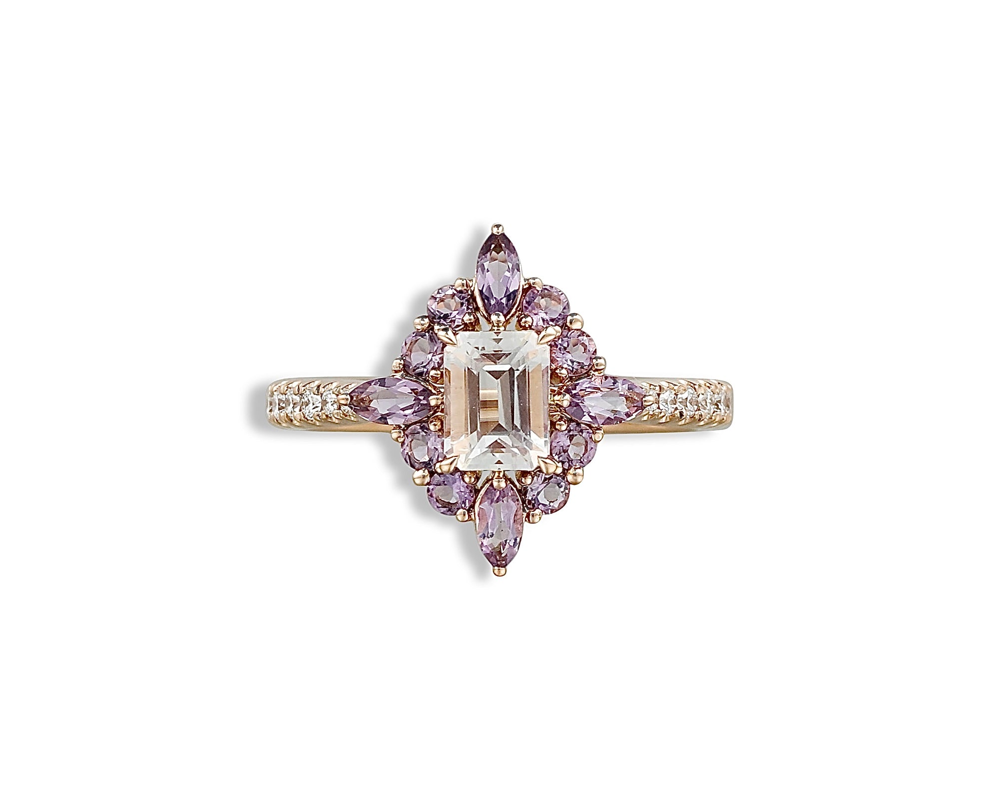 Light Amethyst Moonstone Ring