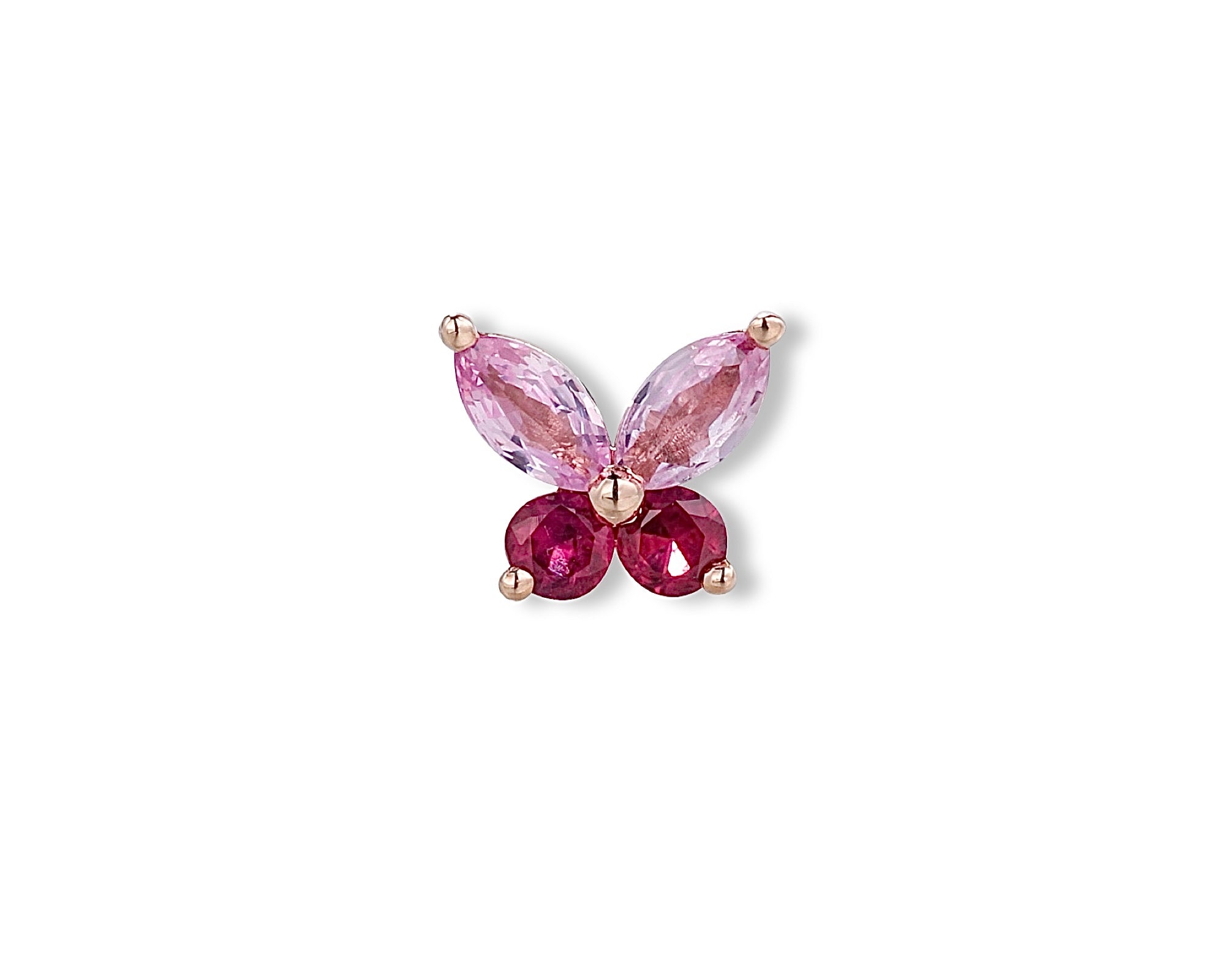 Ruby Butterfly Single Stud