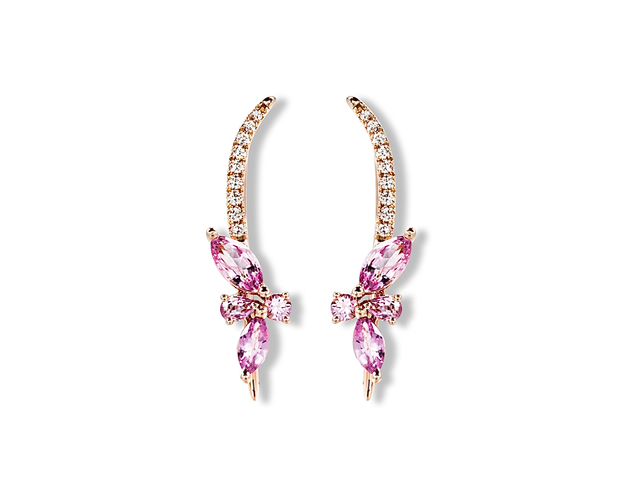 Pink Flower Cuff Earring