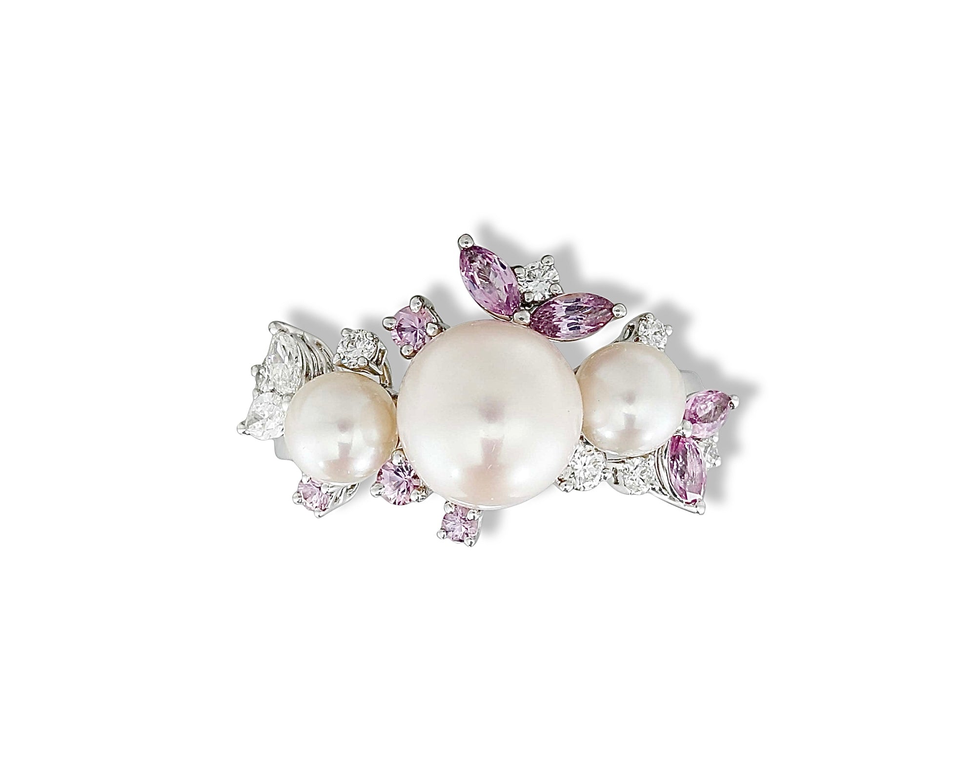 Diamond Pearl Pink Gardenia Ring