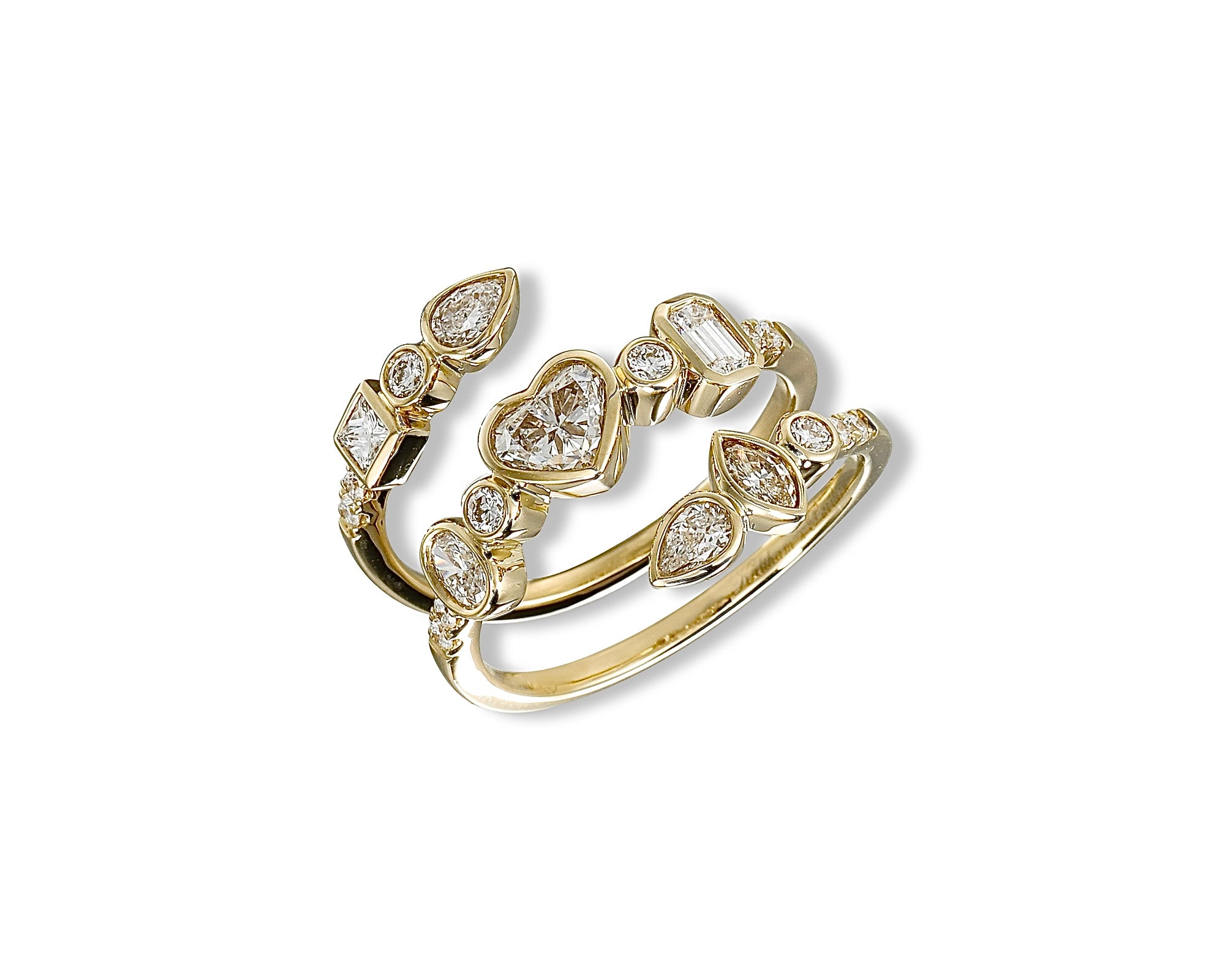 Diamond Heart Multi-Shape Ring