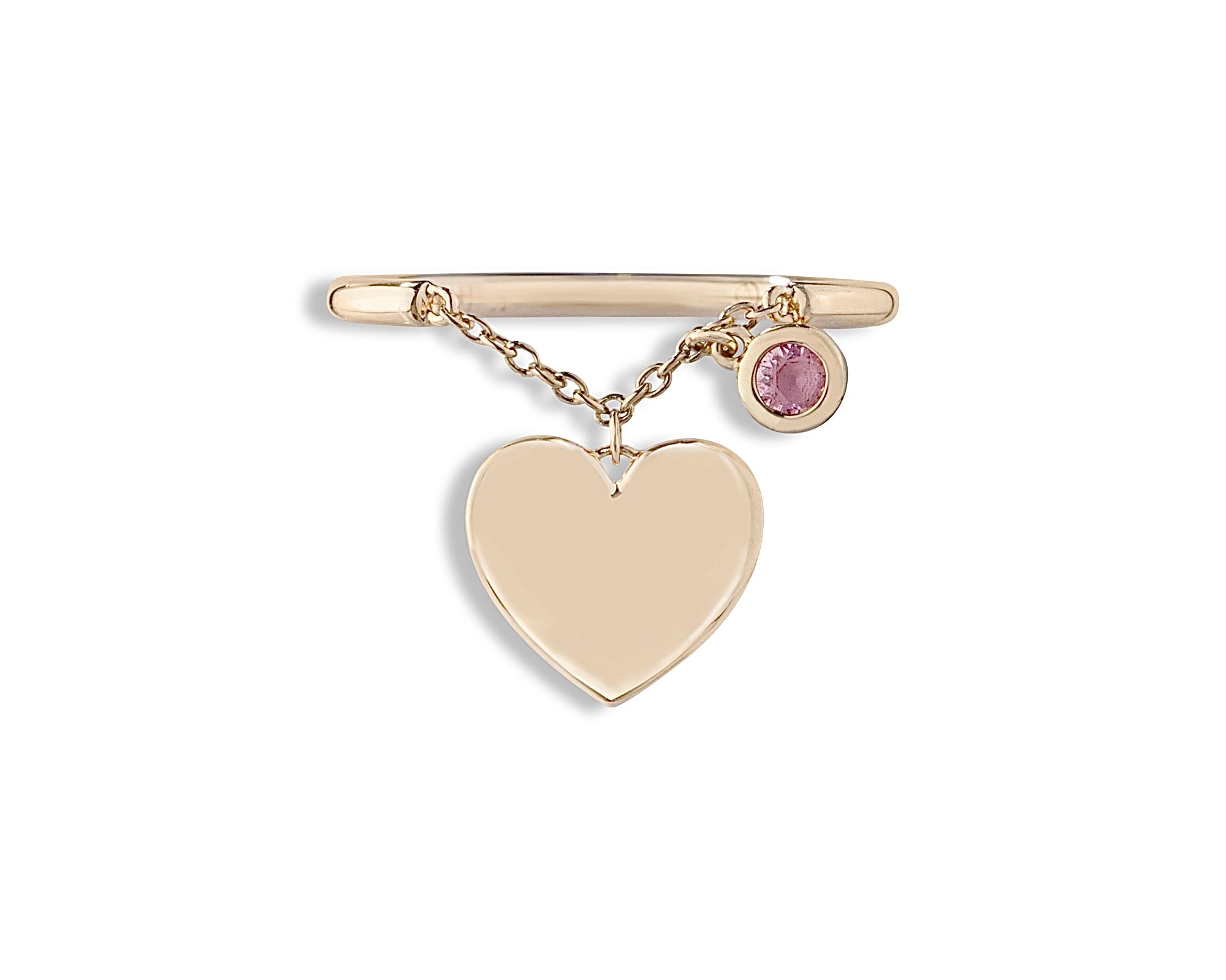 Pink Hanging Heart Ring