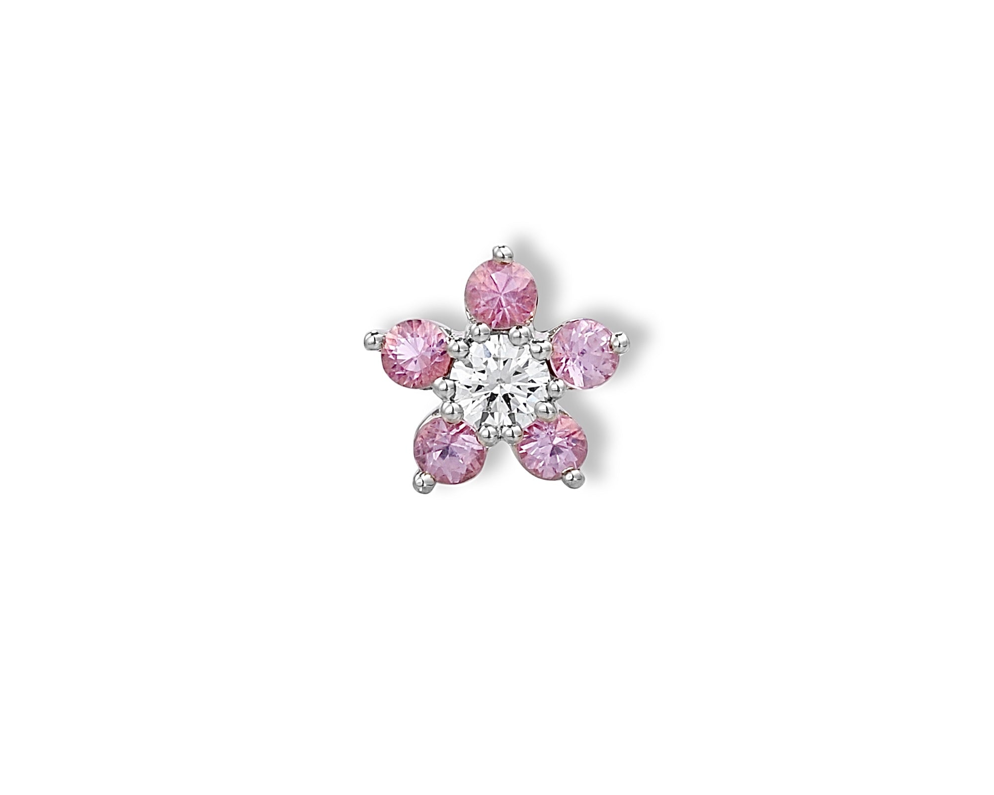 Pink Flower Single Stud